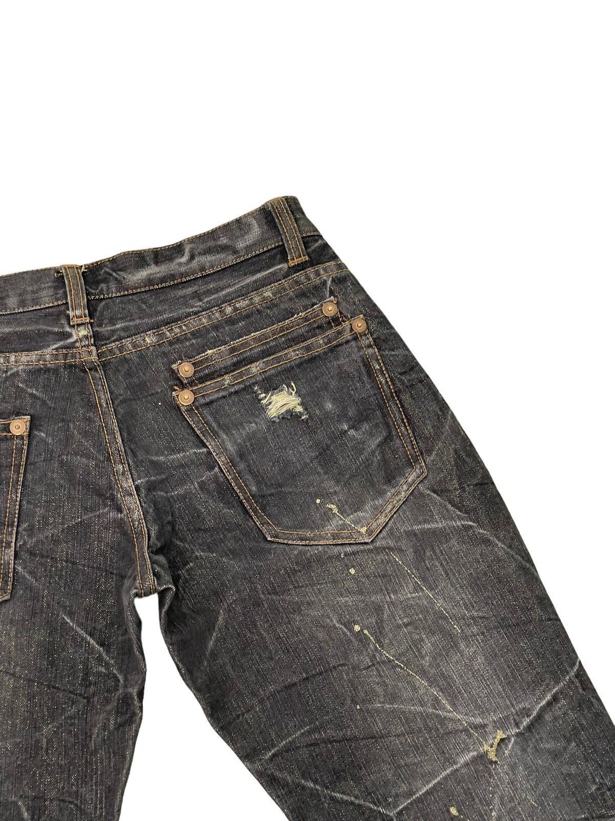 Flare Jeans Nylaus Distress Denim Honeycomb Painted 1🟦8