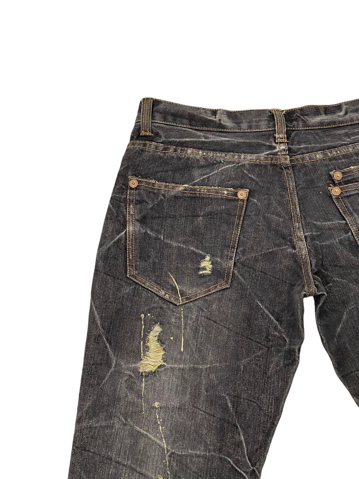 Flare Jeans Nylaus Distress Denim Honeycomb Painted 1🟦8