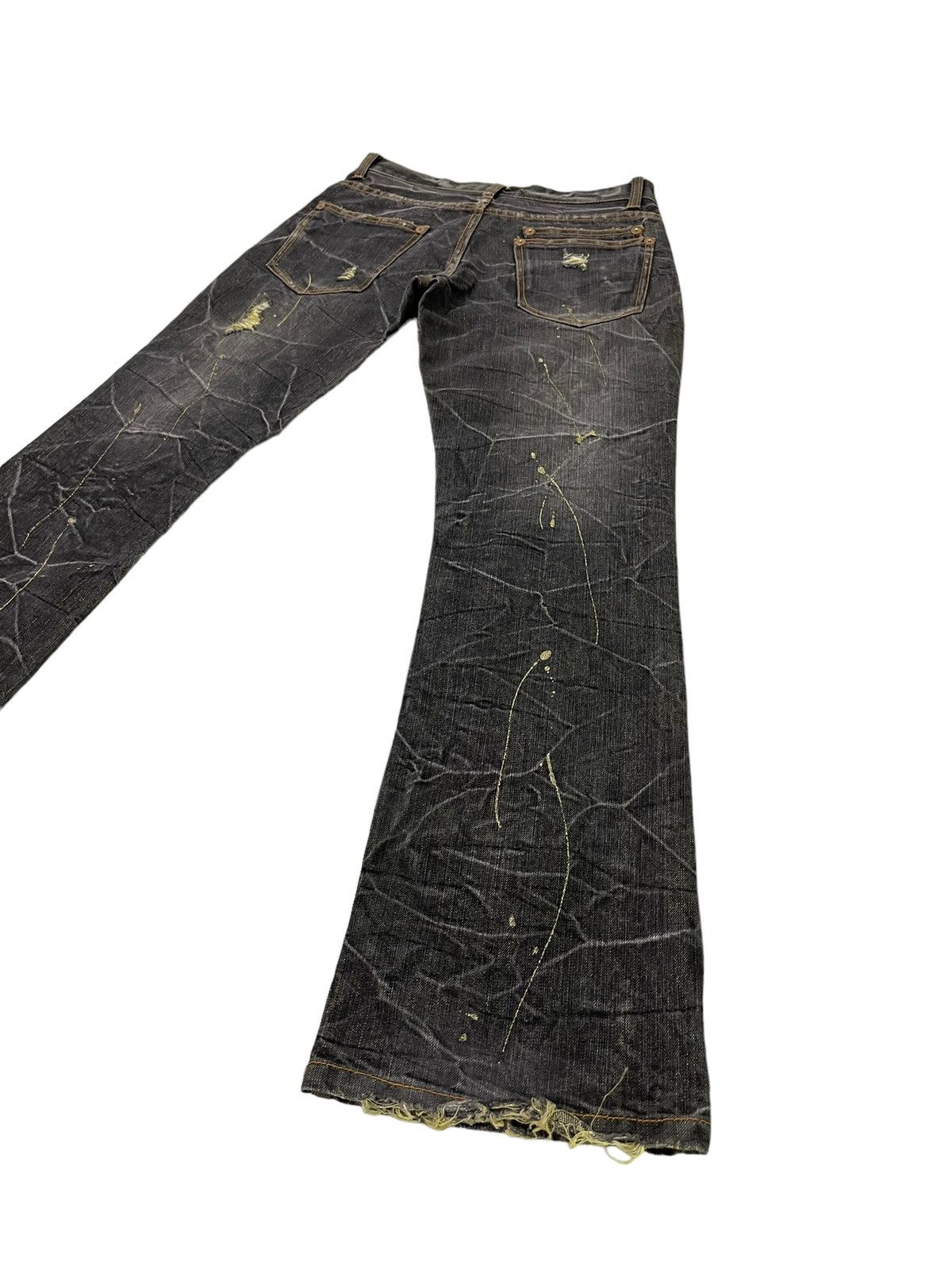 Flare Jeans Nylaus Distress Denim Honeycomb Painted 1🟦8
