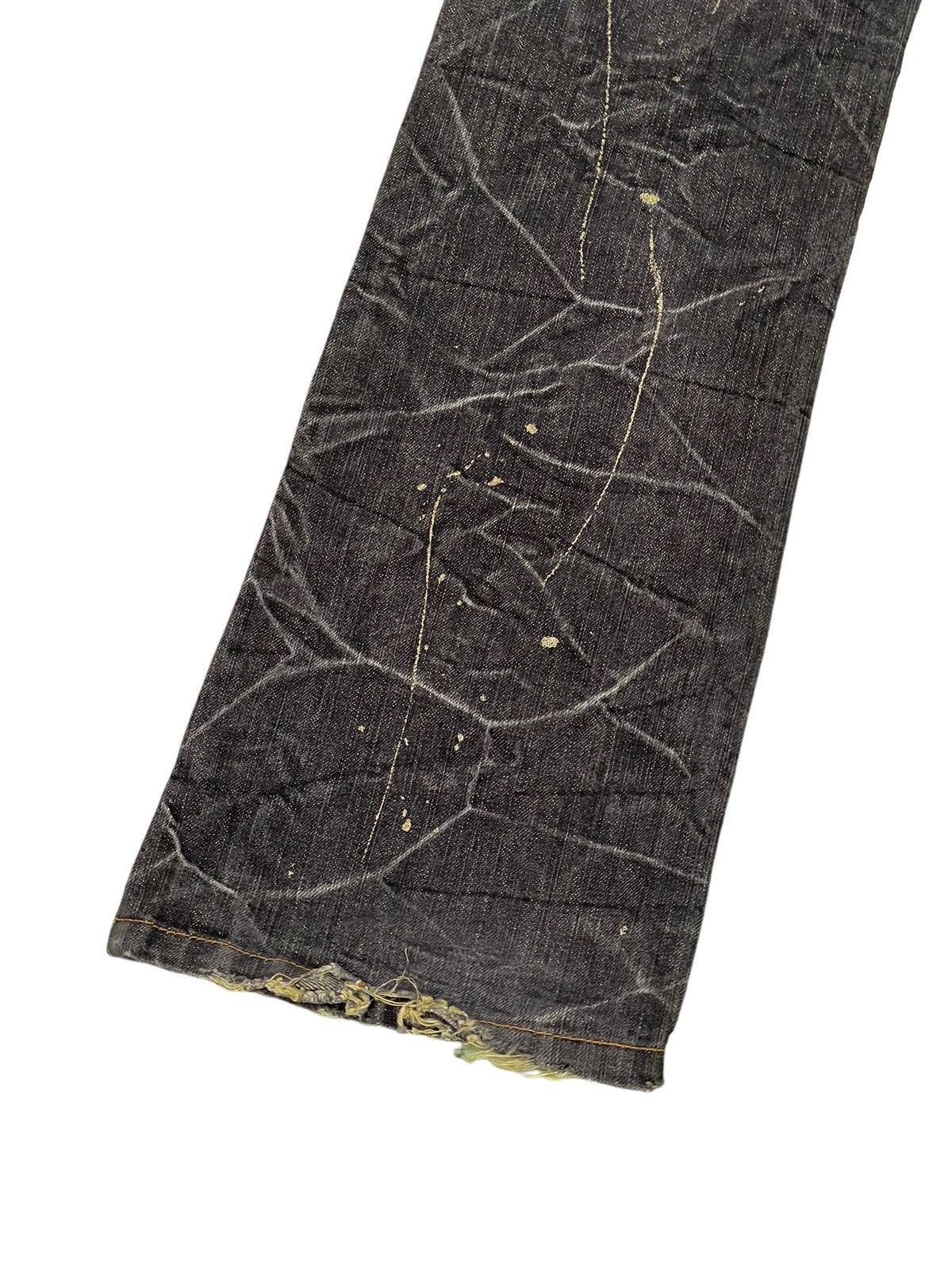 Flare Jeans Nylaus Distress Denim Honeycomb Painted 1🟦8