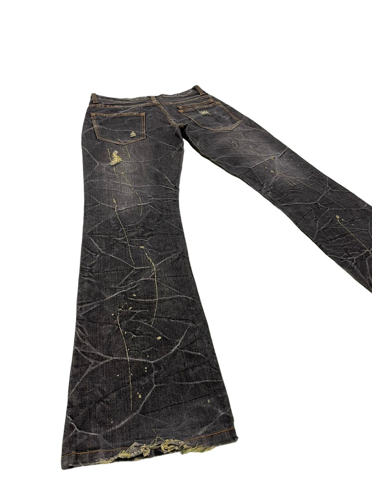Flare Jeans Nylaus Distress Denim Honeycomb Painted 1🟦8