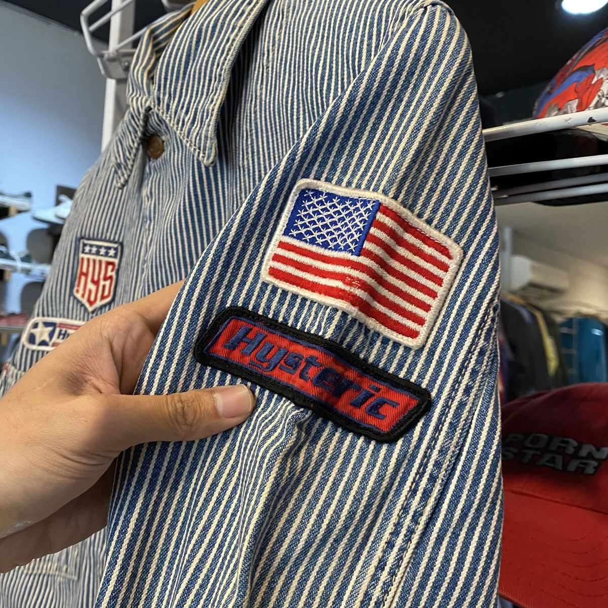 Hysteric Glamour VINTAGE‼️Hysteric Glamour Patches Hickory Stripe Chore Jacket Size US M / EU 48-50 / 2 - 11 Thumbnail