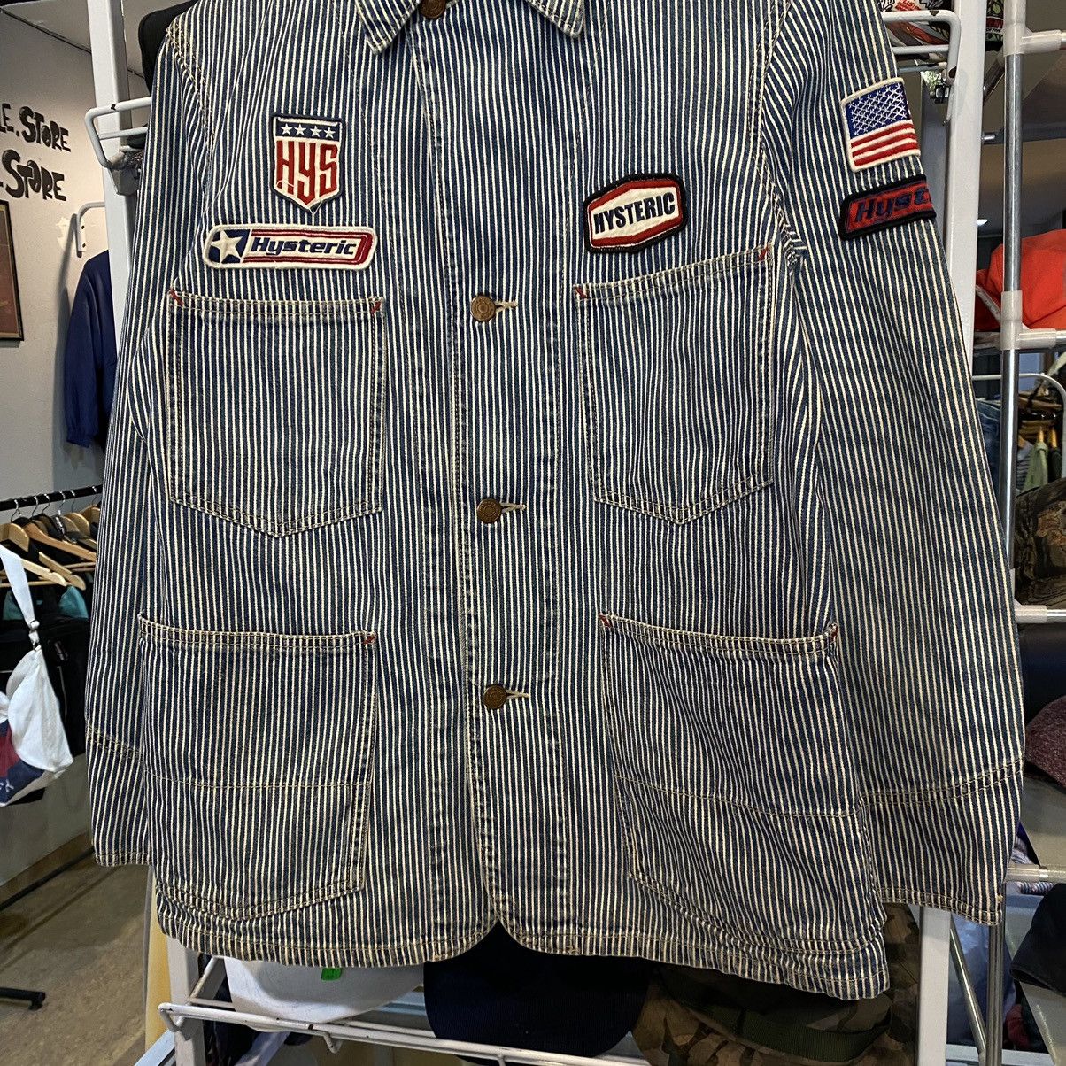 Hysteric Glamour VINTAGE‼️Hysteric Glamour Patches Hickory Stripe Chore Jacket Size US M / EU 48-50 / 2 - 5 Thumbnail