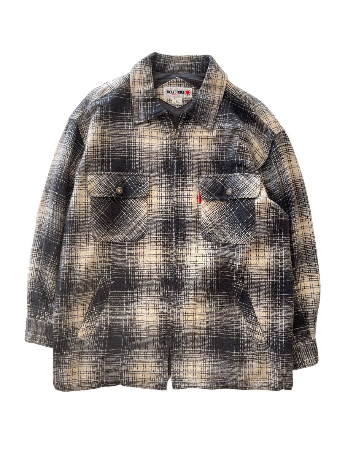 Japanese Brand Vintage Lucky Strike Wool Tartan Jacket Size US M / EU 48-50 / 2 - 1 Thumbnail