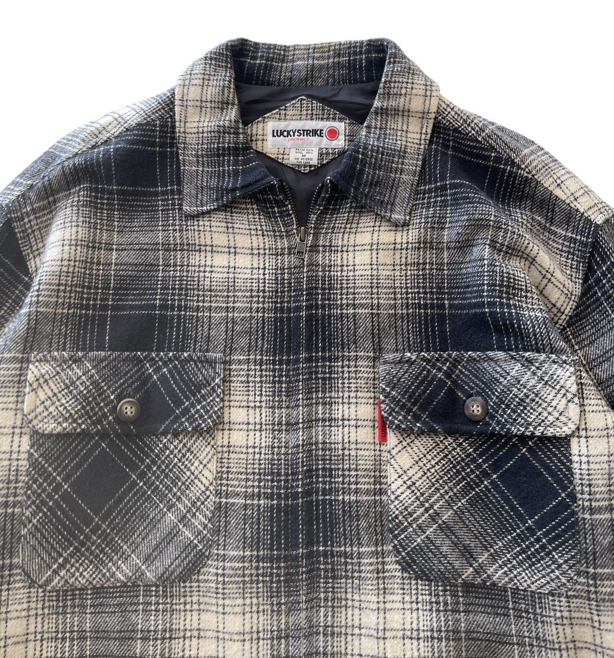 Japanese Brand Vintage Lucky Strike Wool Tartan Jacket Size US M / EU 48-50 / 2 - 5 Thumbnail