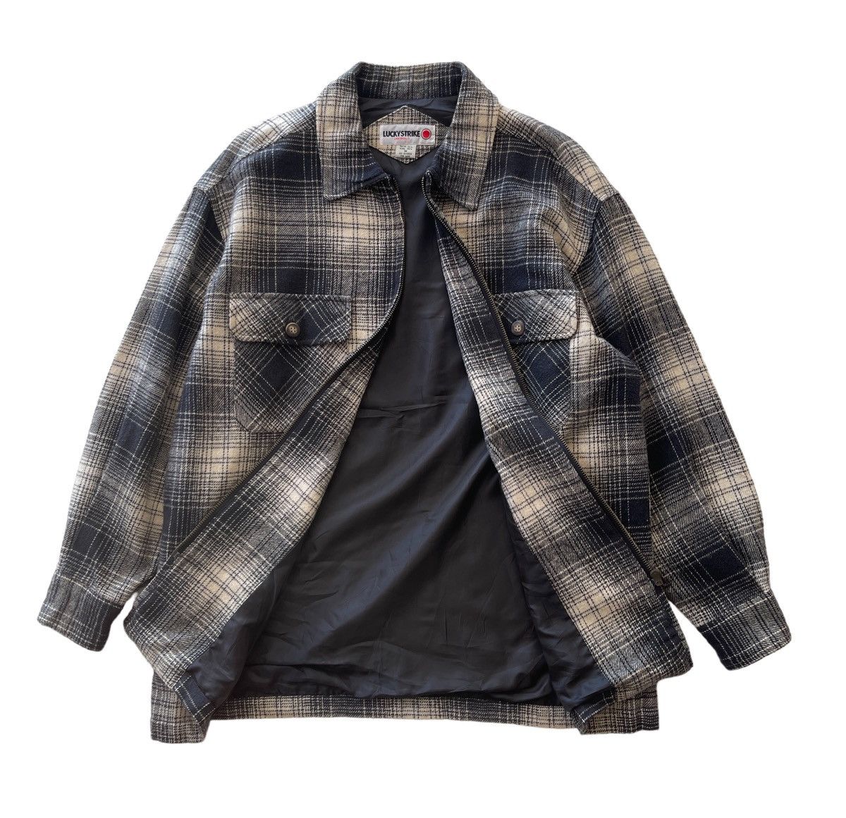 Japanese Brand Vintage Lucky Strike Wool Tartan Jacket Size US M / EU 48-50 / 2 - 3 Thumbnail