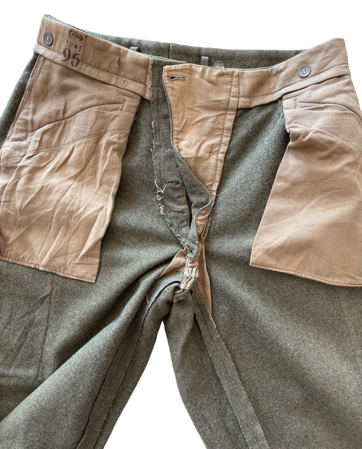 Vintage RARE!!! 1940s WWII Swedish Wool Military Trousers Pants Size US 31 - 11 Thumbnail