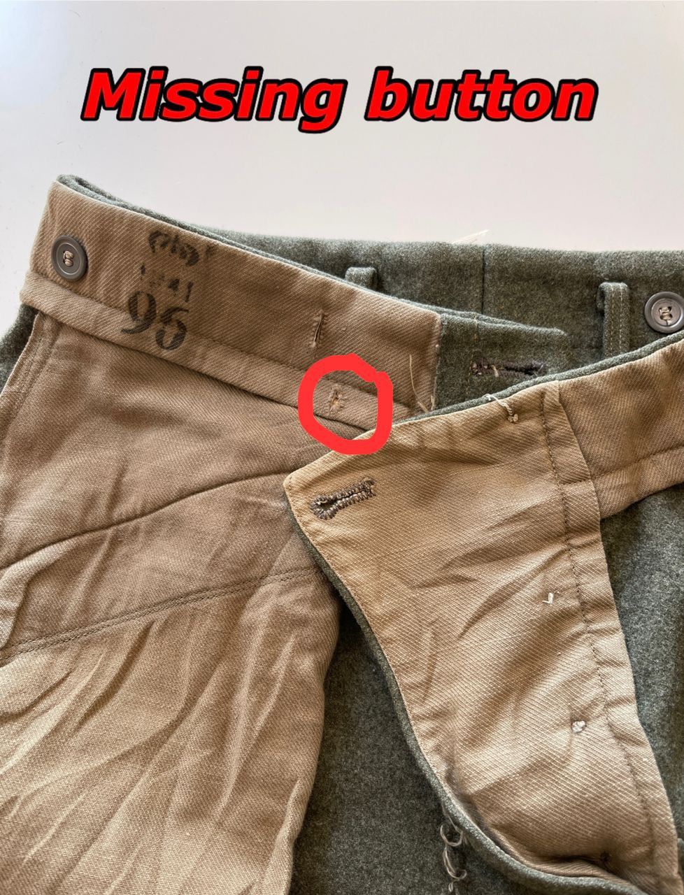 Vintage RARE!!! 1940s WWII Swedish Wool Military Trousers Pants Size US 31 - 13 Thumbnail