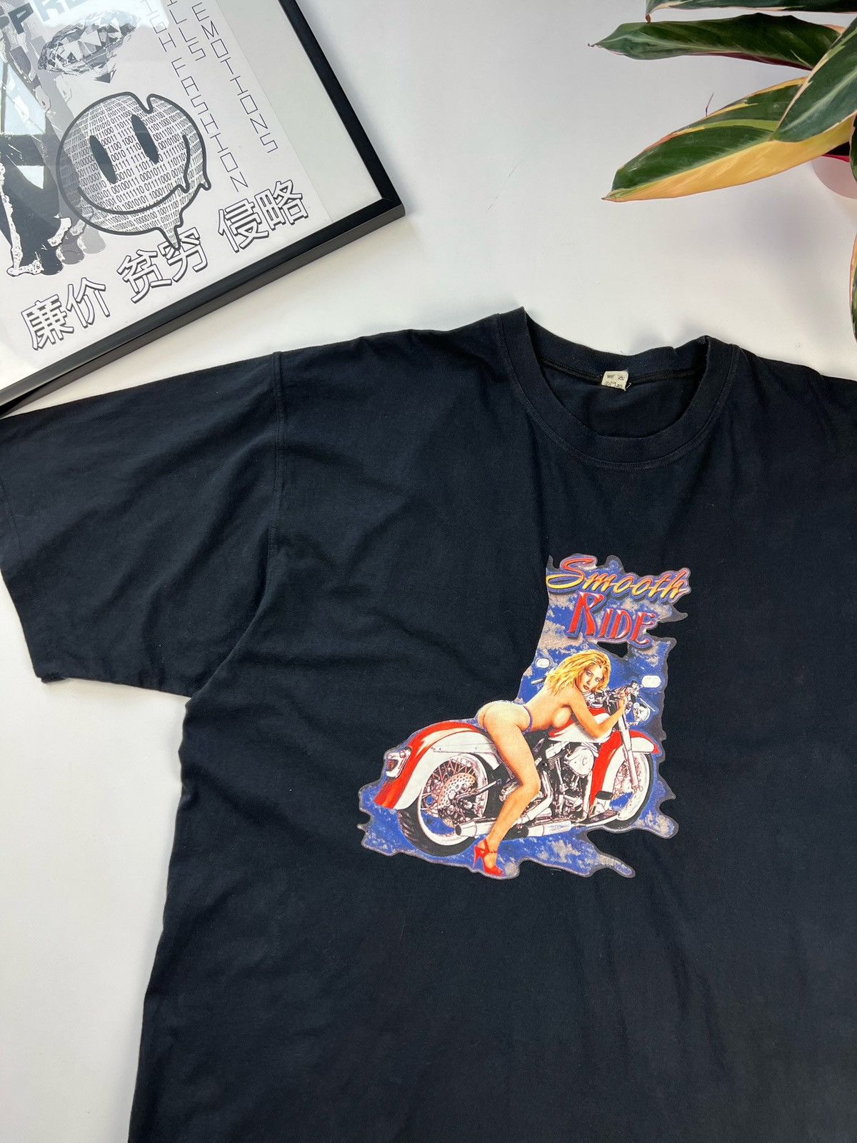 Vintage 90s American Biker Girl Black Tee (pornstar hookups)