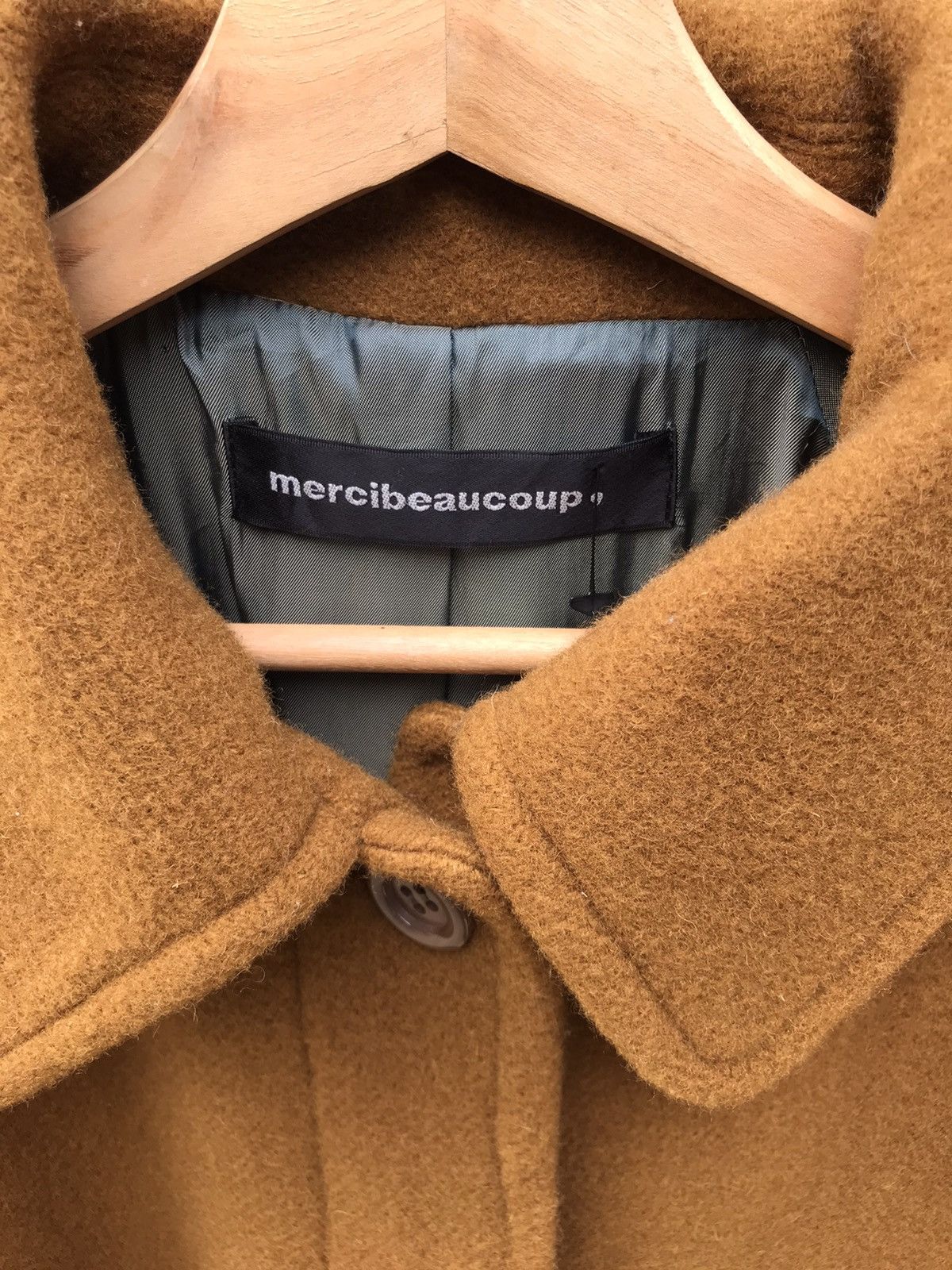 Issey Miyake Mercibeaucoup Japan Wool Blend Rib-Panel Overcoat Brown Size US M / EU 48-50 / 2 - 3 Thumbnail
