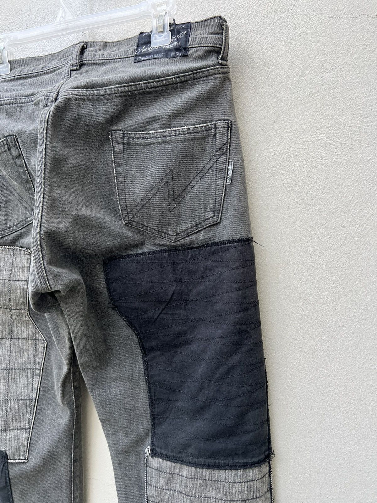 Neighborhood × Vintage Vintage 2002 Neighborhood Japan Patchwork Denim Black Jeans Size US 33 - 17 Thumbnail