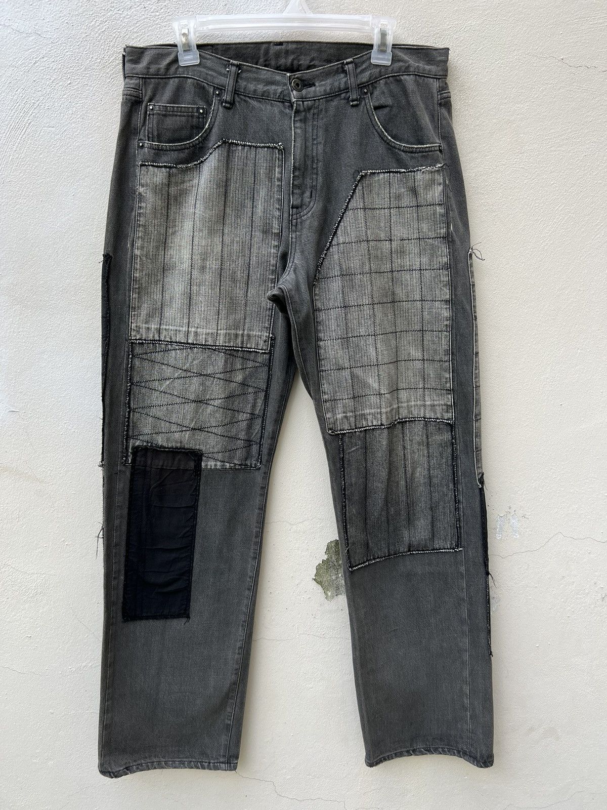 Neighborhood × Vintage Vintage 2002 Neighborhood Japan Patchwork Denim Black Jeans Size US 33 - 6 Thumbnail