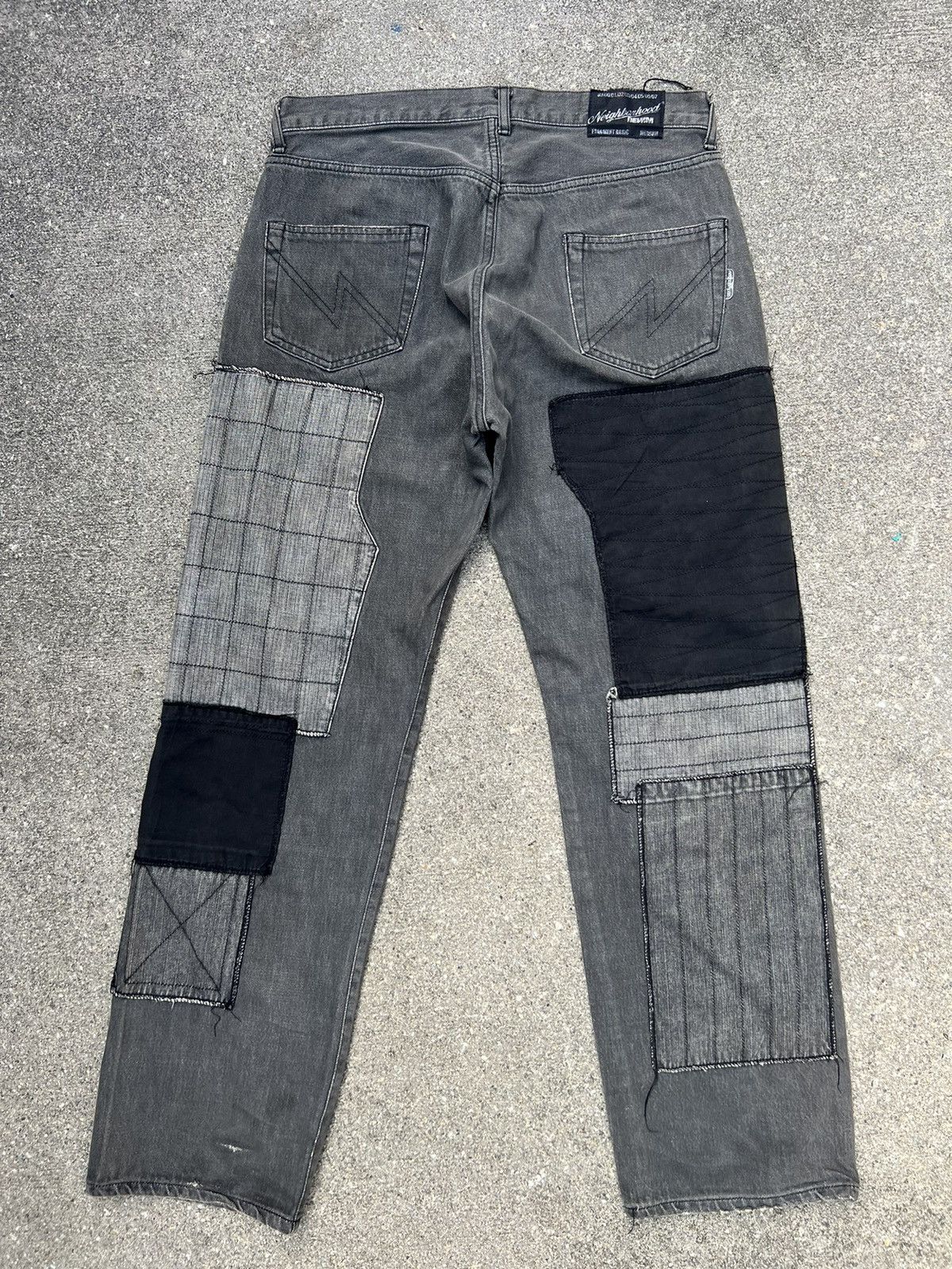 Neighborhood × Vintage Vintage 2002 Neighborhood Japan Patchwork Denim Black Jeans Size US 33 - 5 Thumbnail