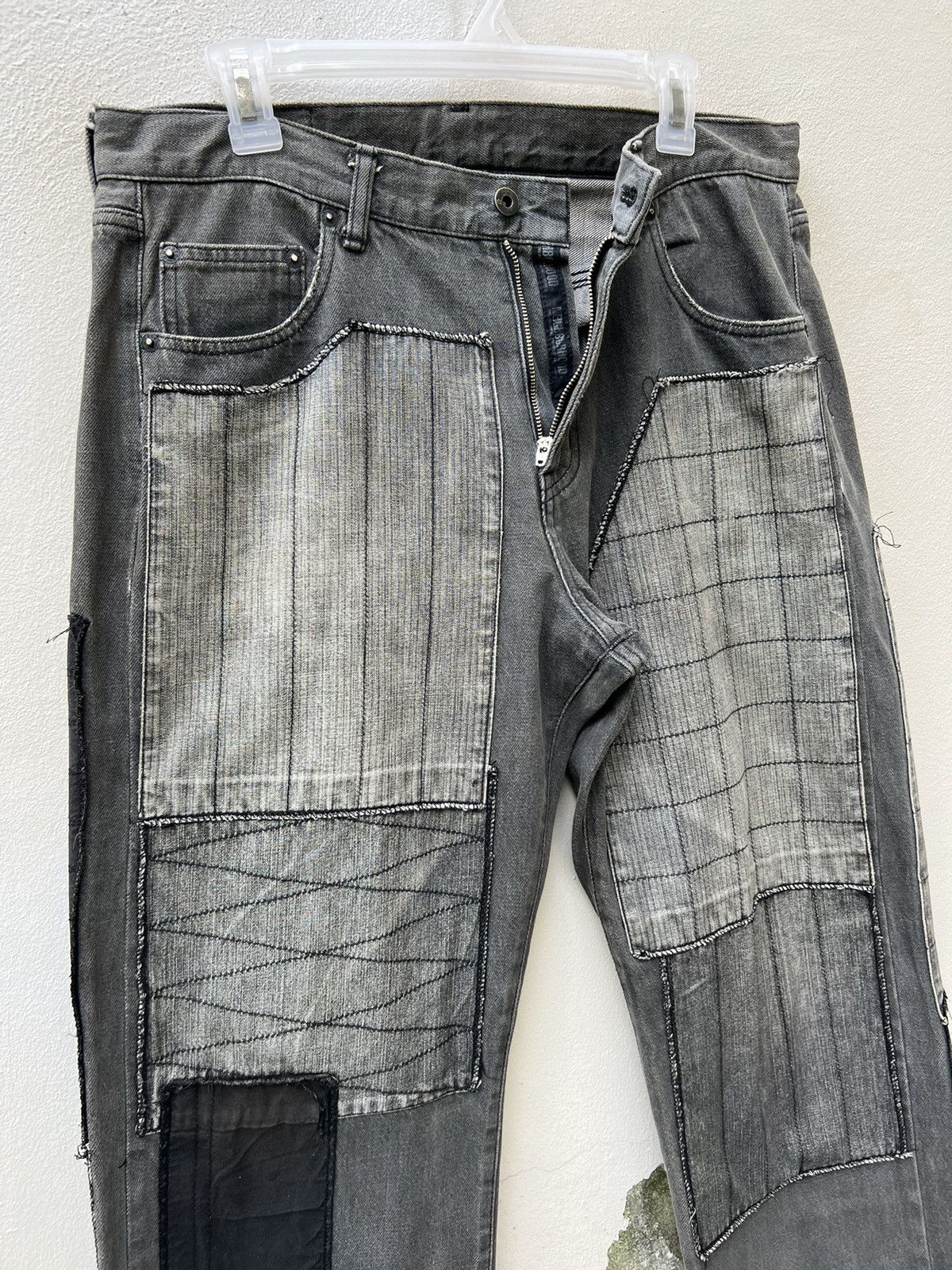 Neighborhood × Vintage Vintage 2002 Neighborhood Japan Patchwork Denim Black Jeans Size US 33 - 8 Thumbnail