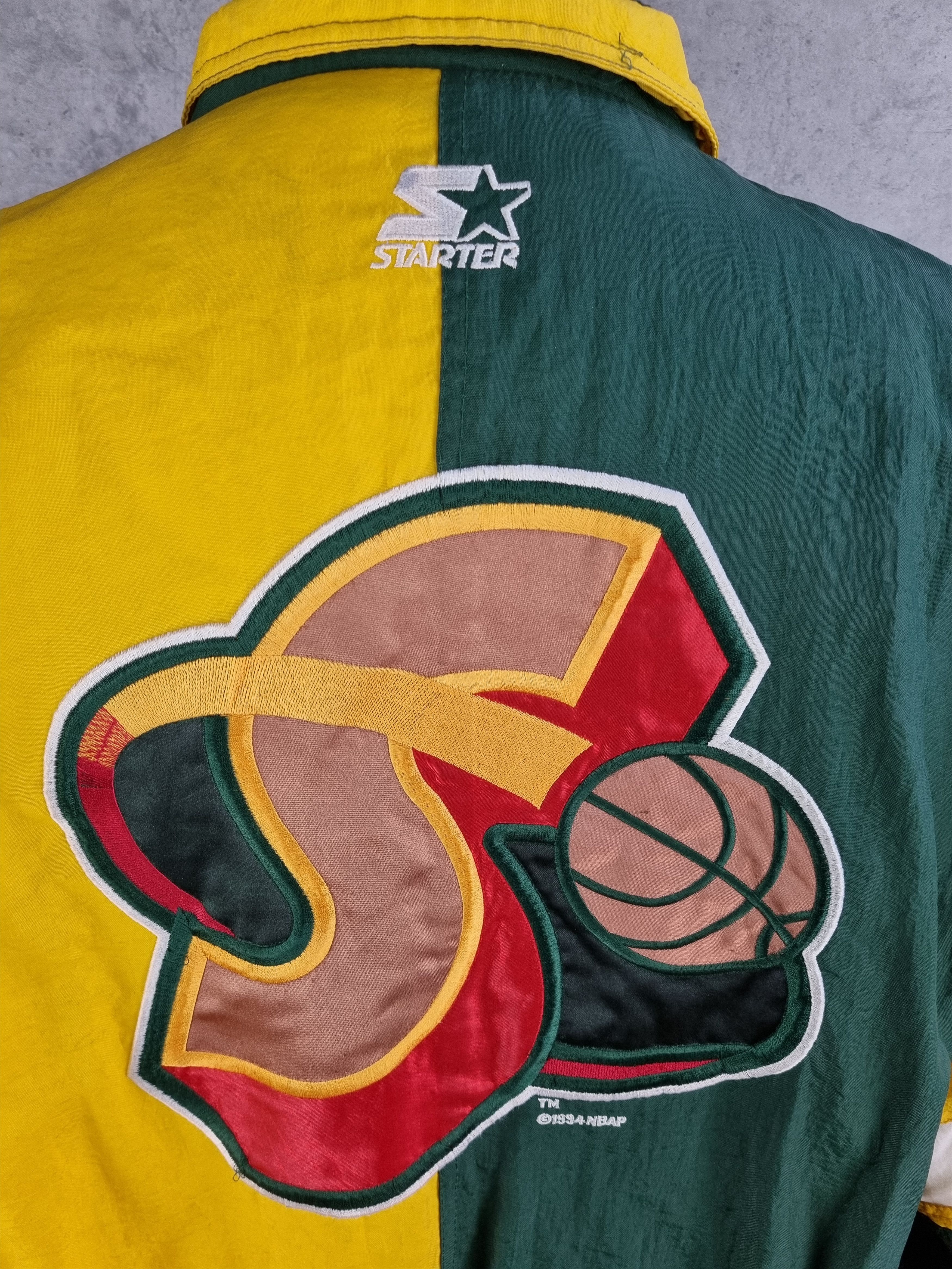 NBA × Starter × Vintage 1994 Seattle Sonics NBA Basketball Bomber Nylon Jacket Size US L / EU 52-54 / 3 - 4 Thumbnail