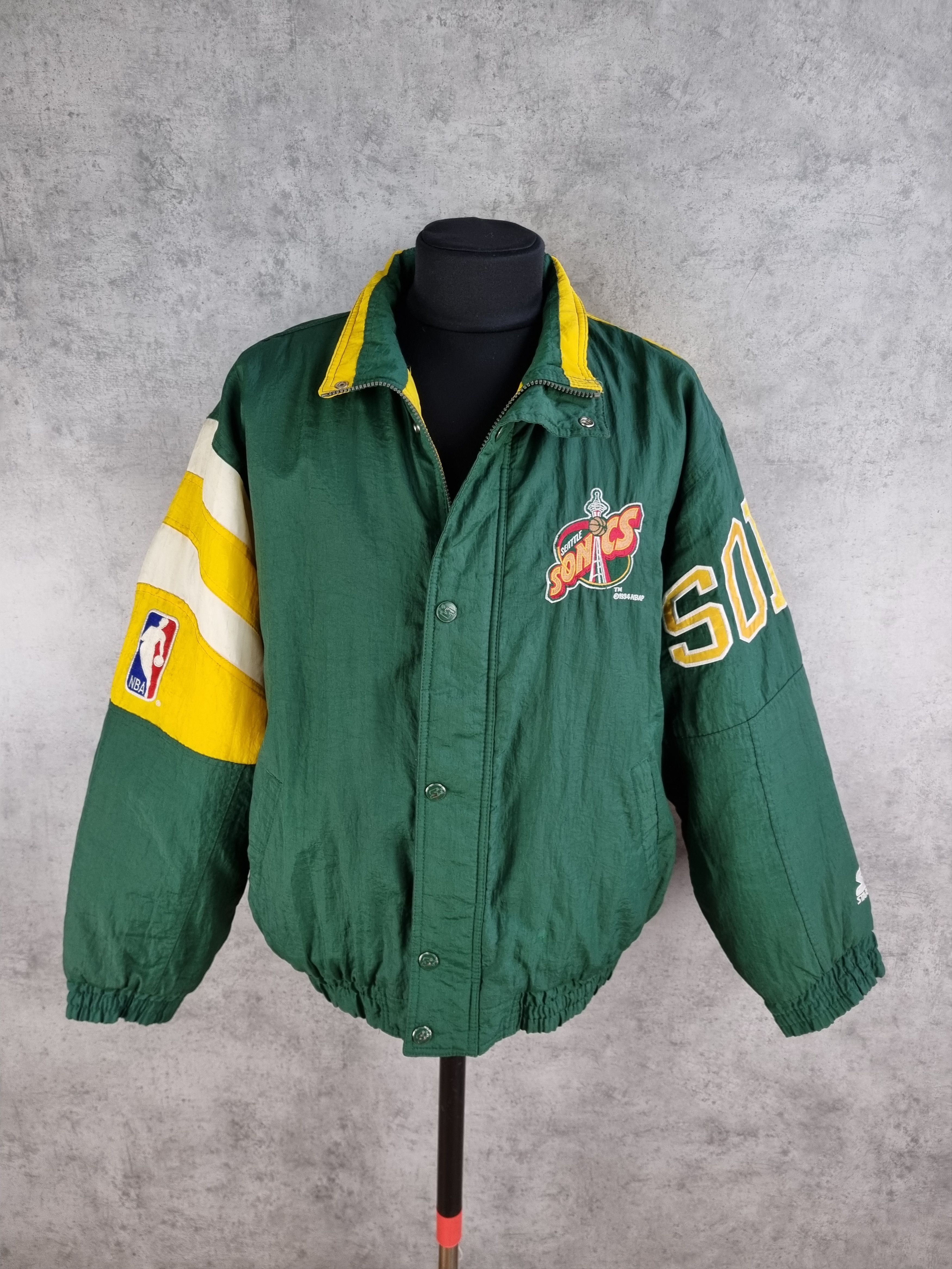 NBA × Starter × Vintage 1994 Seattle Sonics NBA Basketball Bomber Nylon Jacket Size US L / EU 52-54 / 3 - 3 Thumbnail