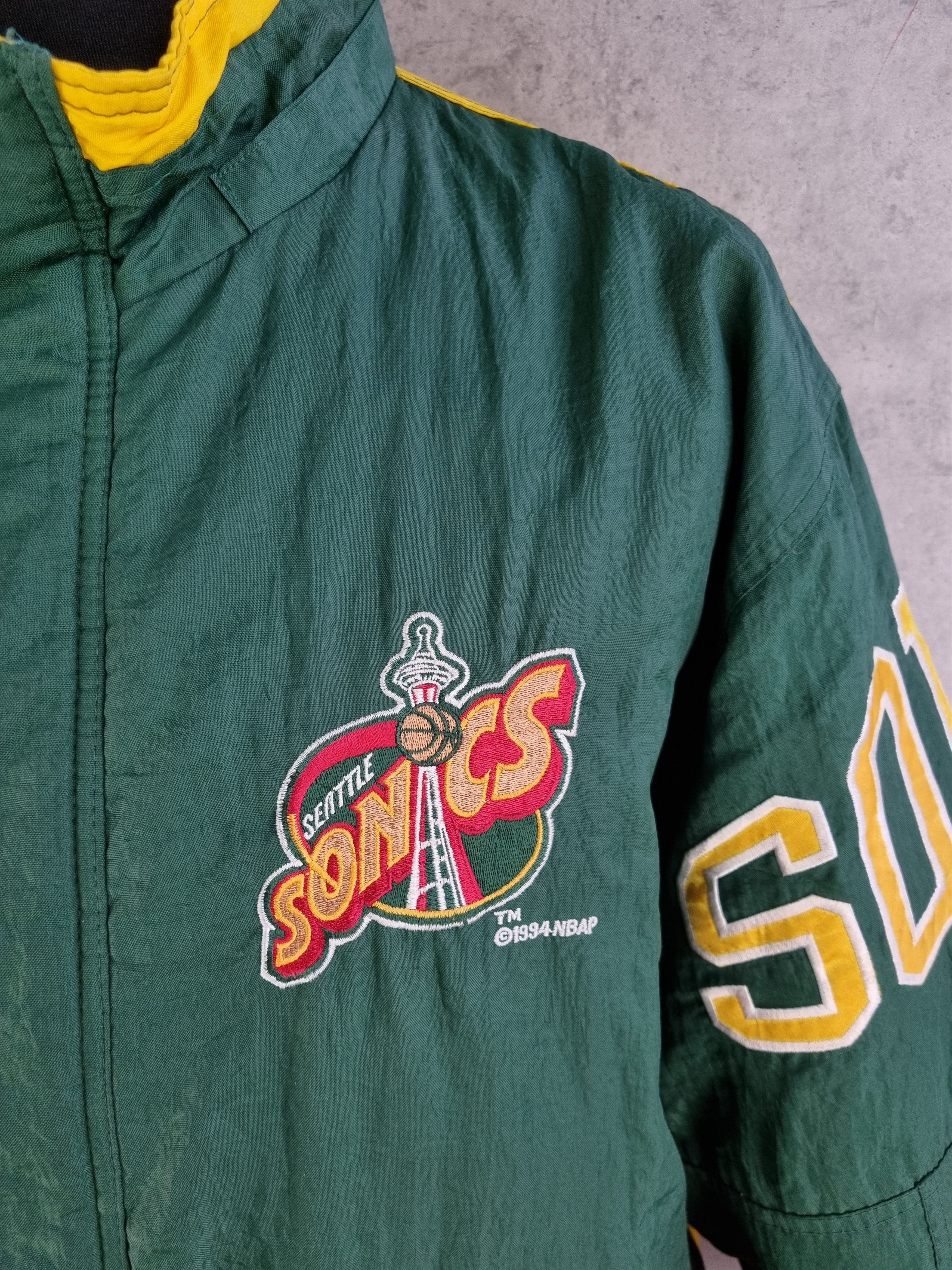 NBA × Starter × Vintage 1994 Seattle Sonics NBA Basketball Bomber Nylon Jacket Size US L / EU 52-54 / 3 - 16 Thumbnail