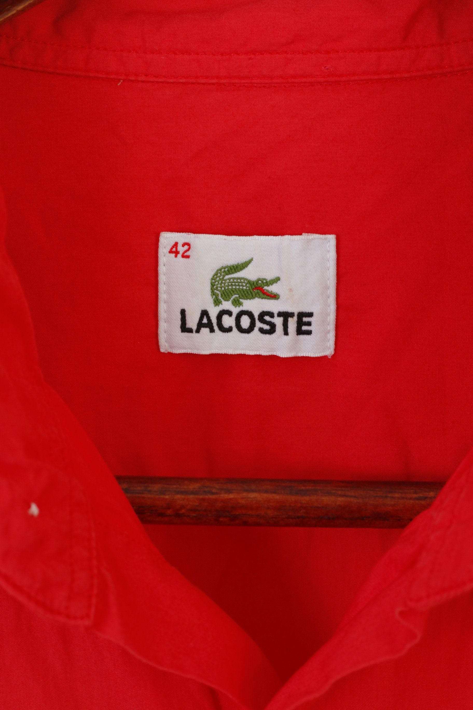 Lacoste Lacoste Men 42 L Casual Shirt Red Cotton 7725 Size US L / EU 52-54 / 3 - 4 Thumbnail