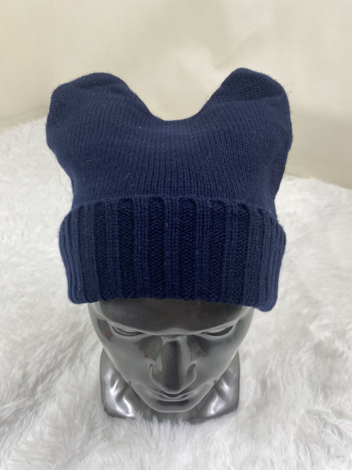 Japanese Brand Vintage Japanese Brand Devil Horn Knitted Beanie Hat Size ONE SIZE - 1 Thumbnail