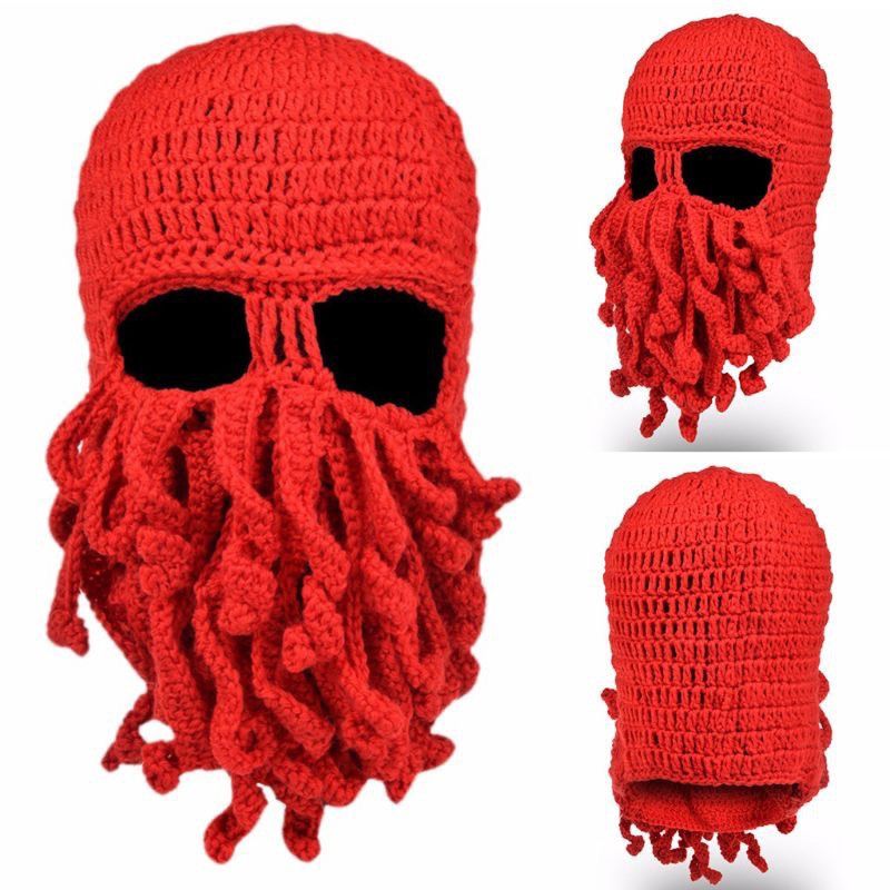 Other Rare 🔥 Sick 🔥 Octopus Knitted Hat Long Beard Balaclava Size ONE SIZE - 2 Thumbnail