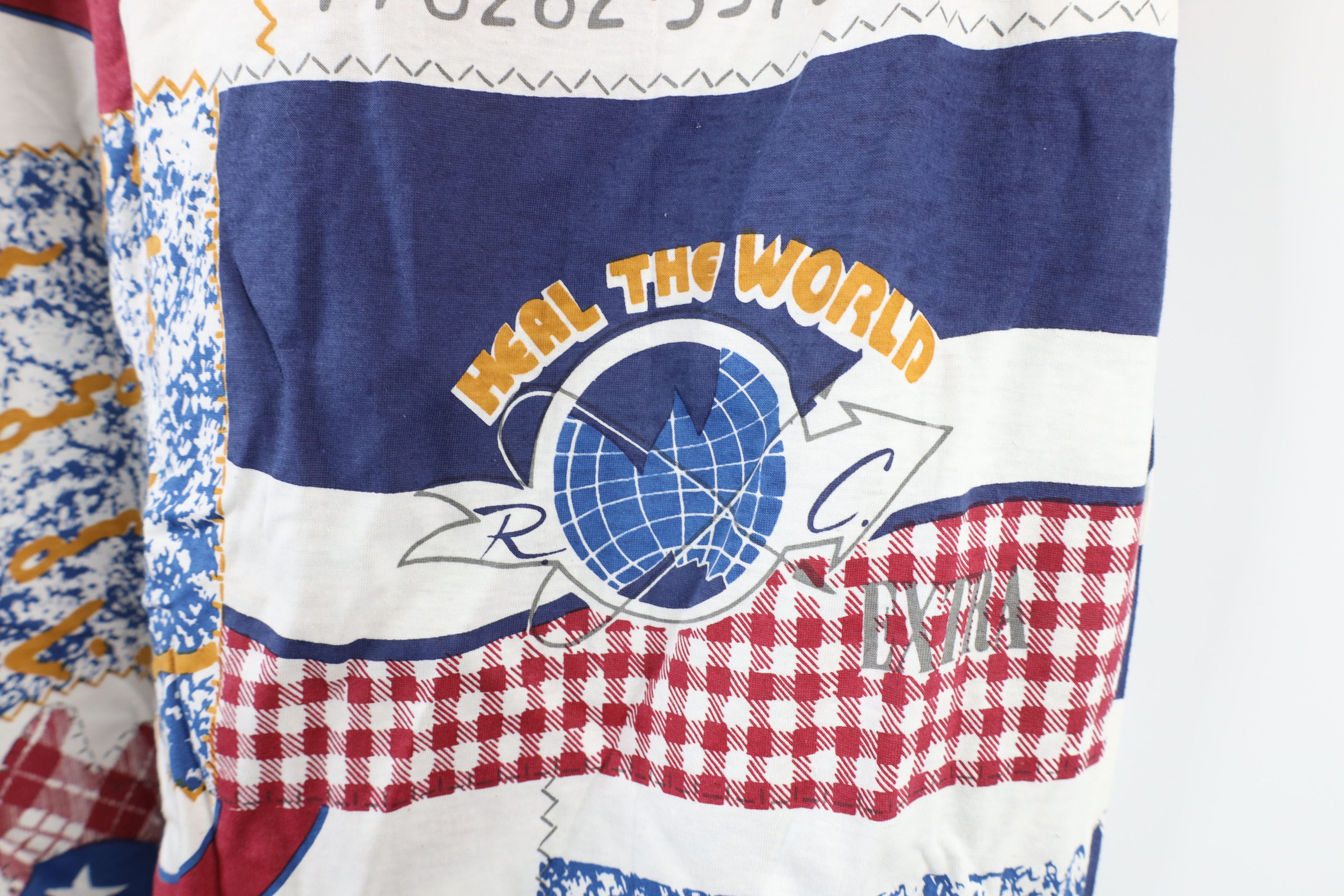 Vintage NOS Vintage 90s Streetwear Print Sports Patchwork T-Shirt Size US XL / EU 56 / 4 - 11 Thumbnail