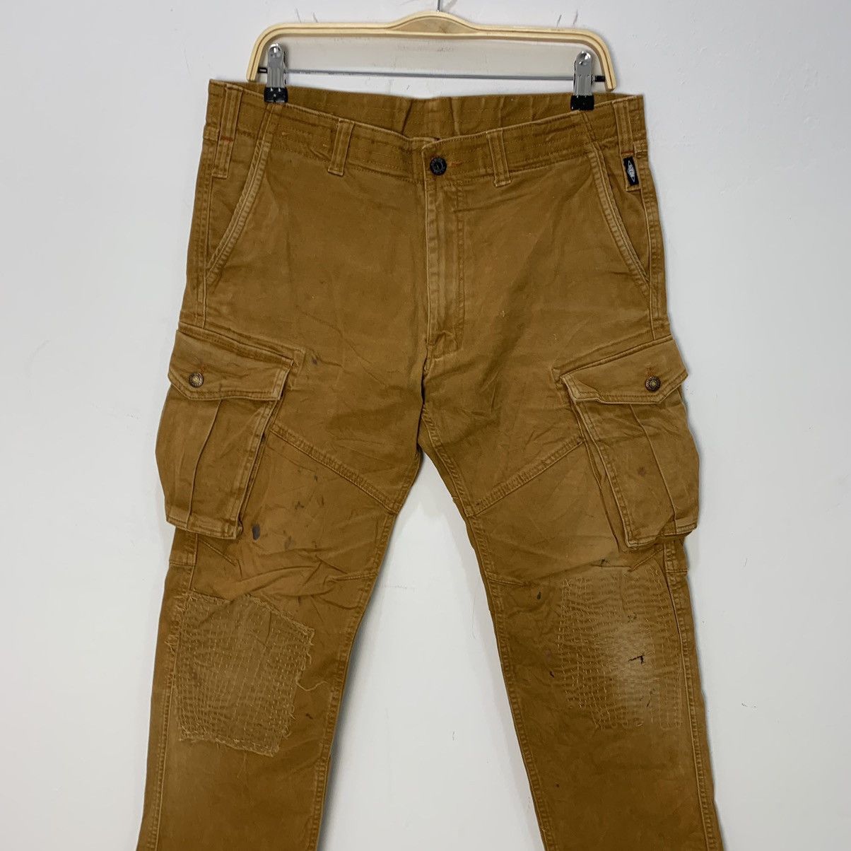Japanese Brand × Seditionaries GERIDE RECONSTRUCTED SASHIKO BORO PATCHWORK KHAKI CARGOPANT Size US 35 - 4 Thumbnail