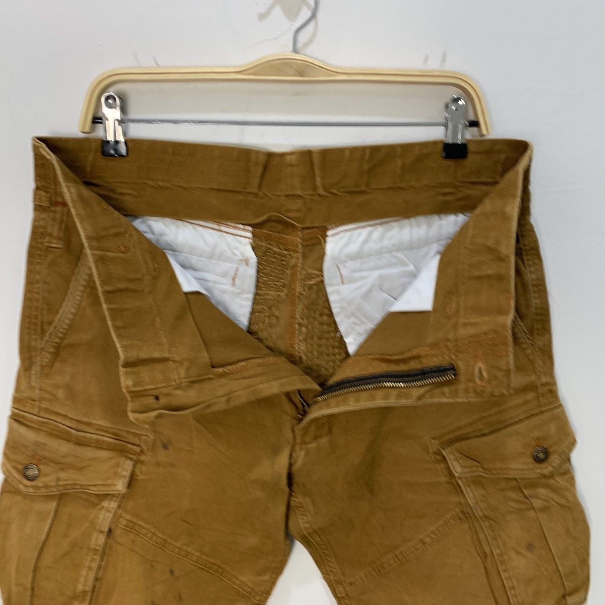 Japanese Brand × Seditionaries GERIDE RECONSTRUCTED SASHIKO BORO PATCHWORK KHAKI CARGOPANT Size US 35 - 20 Thumbnail