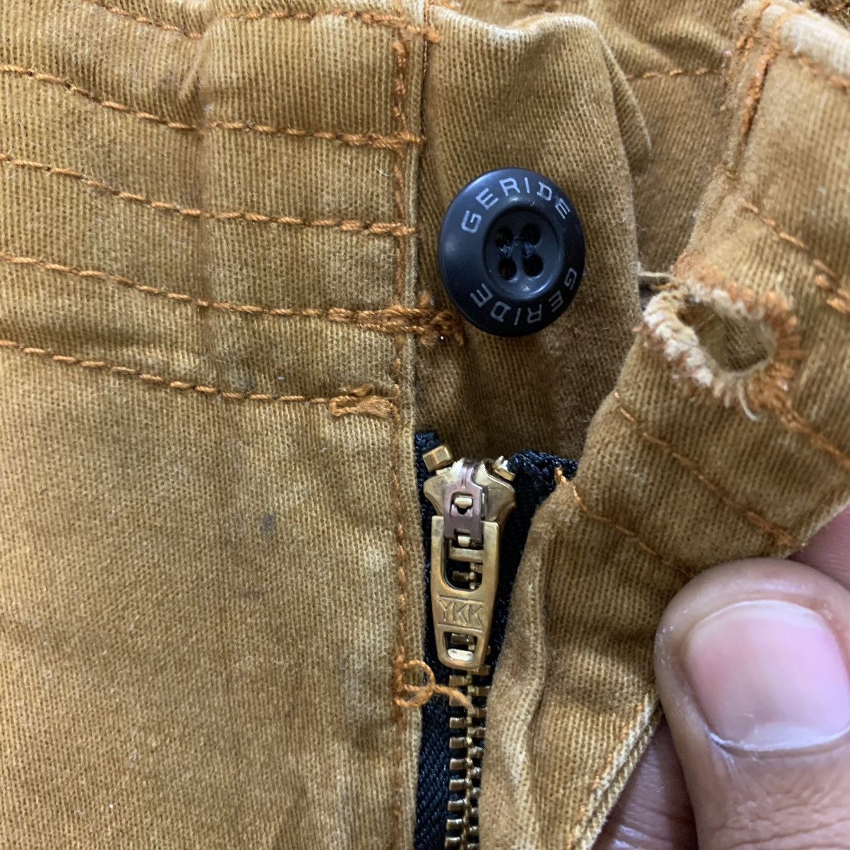 Japanese Brand × Seditionaries GERIDE RECONSTRUCTED SASHIKO BORO PATCHWORK KHAKI CARGOPANT Size US 35 - 19 Thumbnail