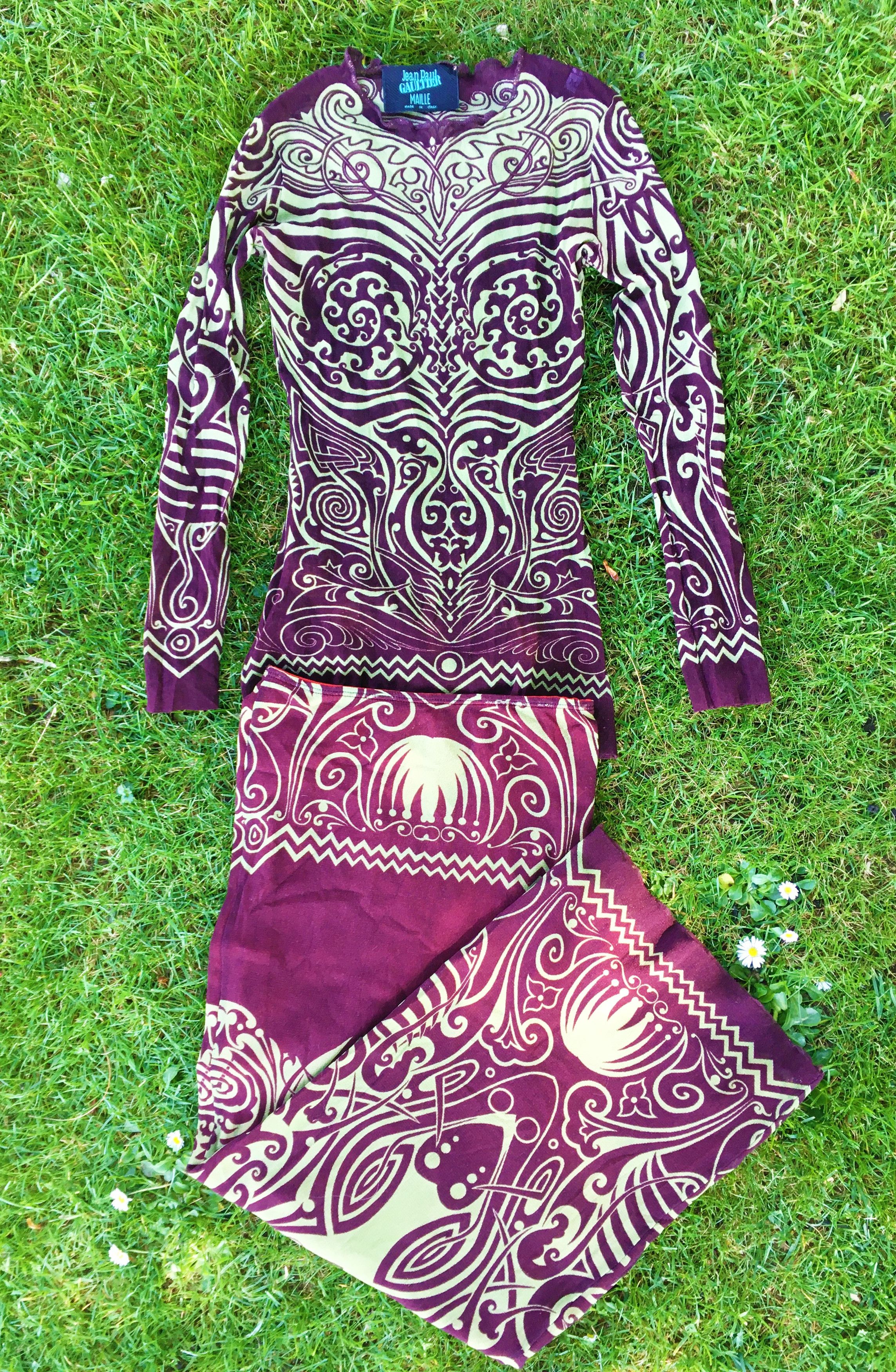Jean Paul Gaultier Jean Paul Gaultier Mesh Tattoo Cyberbaba Maori Top Dress Size S / US 4 / IT 40 - 1 Thumbnail