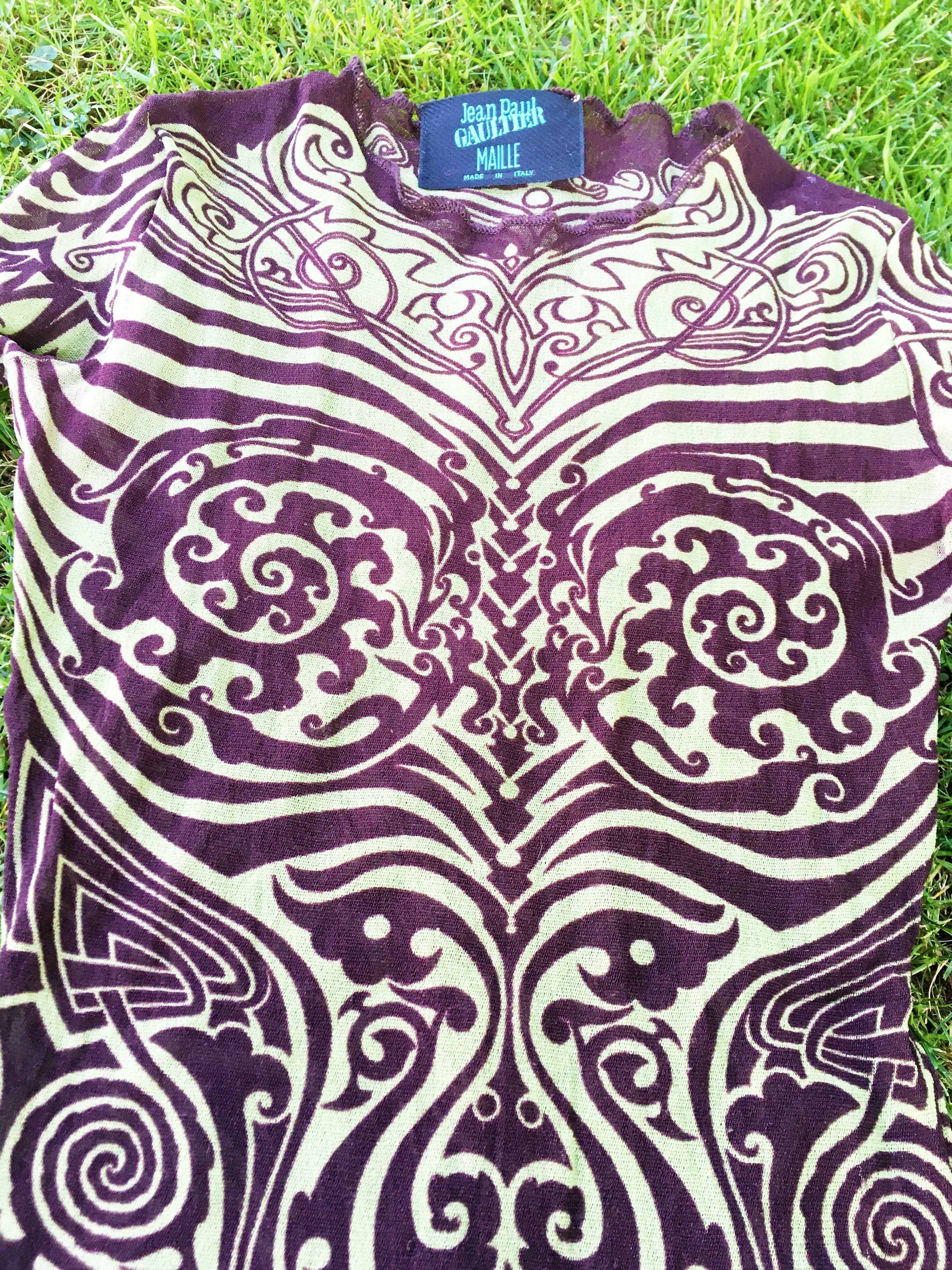 Jean Paul Gaultier Jean Paul Gaultier Mesh Tattoo Cyberbaba Maori Top Dress Size S / US 4 / IT 40 - 13 Thumbnail
