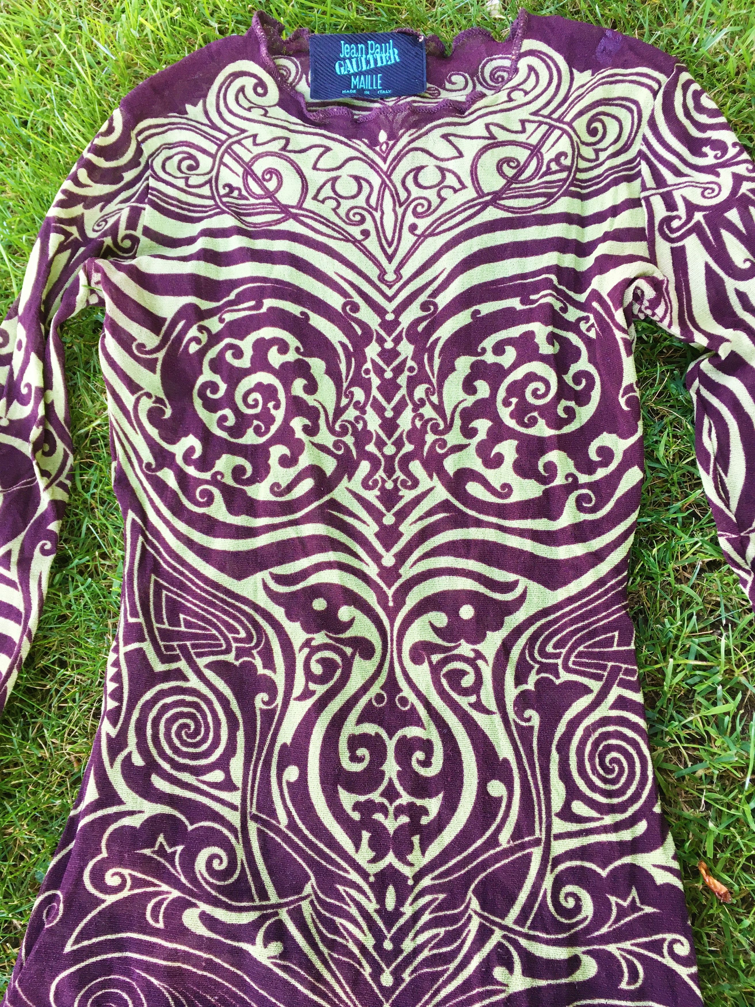 Jean Paul Gaultier Jean Paul Gaultier Mesh Tattoo Cyberbaba Maori Top Dress Size S / US 4 / IT 40 - 5 Thumbnail