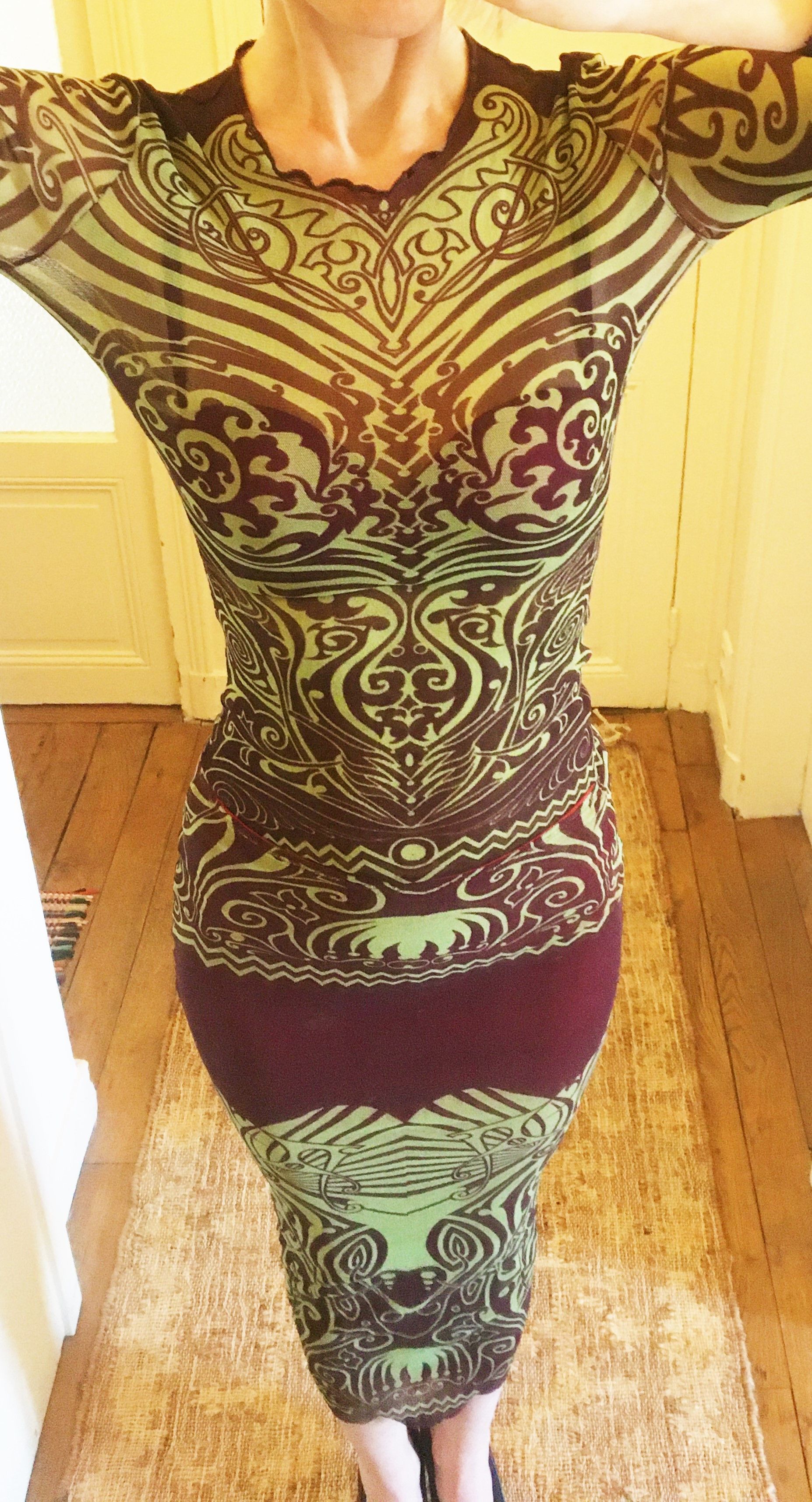 Jean Paul Gaultier Jean Paul Gaultier Mesh Tattoo Cyberbaba Maori Top Dress Size S / US 4 / IT 40 - 9 Thumbnail