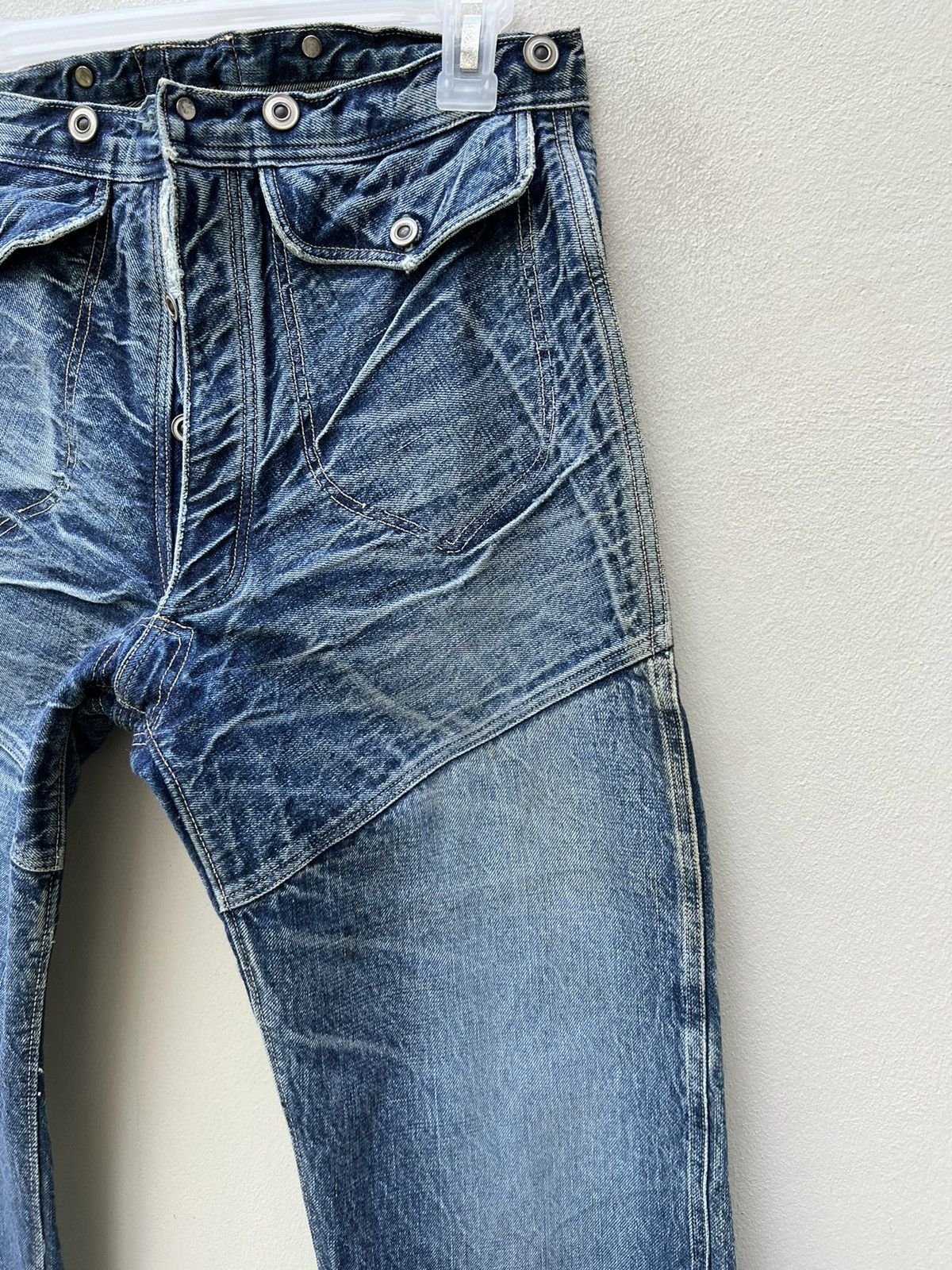 Heller's Cafe 1800s Inspire Warehouse Japan Fade Blue Denim Selvedge Jeans Size US 30 / EU 46 - 10 Thumbnail