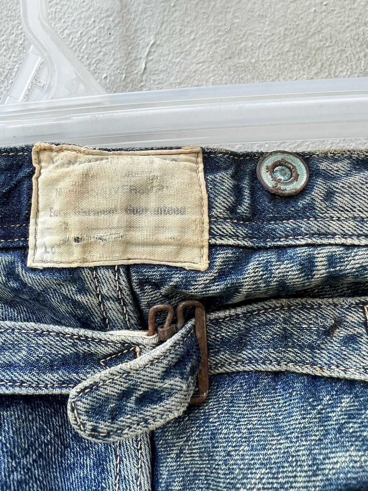 Heller's Cafe 1800s Inspire Warehouse Japan Fade Blue Denim Selvedge Jeans Size US 30 / EU 46 - 20 Thumbnail