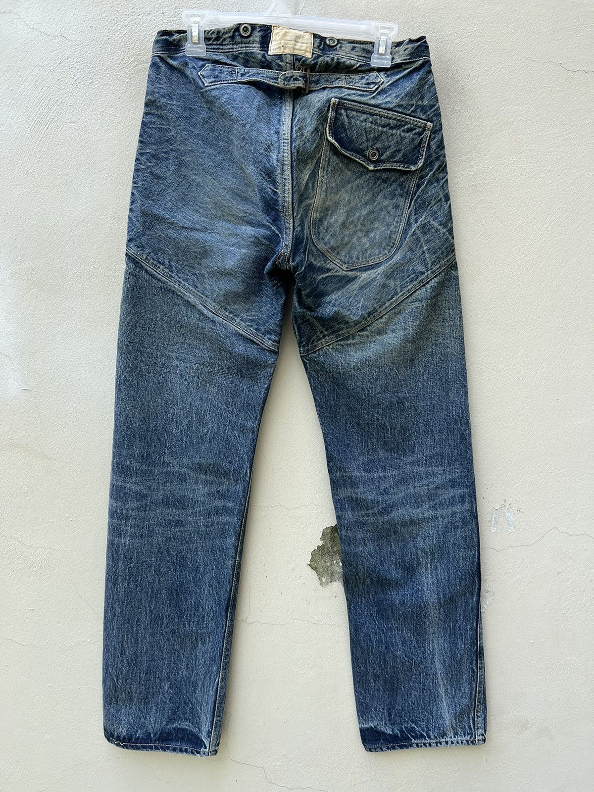 Heller's Cafe 1800s Inspire Warehouse Japan Fade Blue Denim Selvedge Jeans Size US 30 / EU 46 - 14 Thumbnail