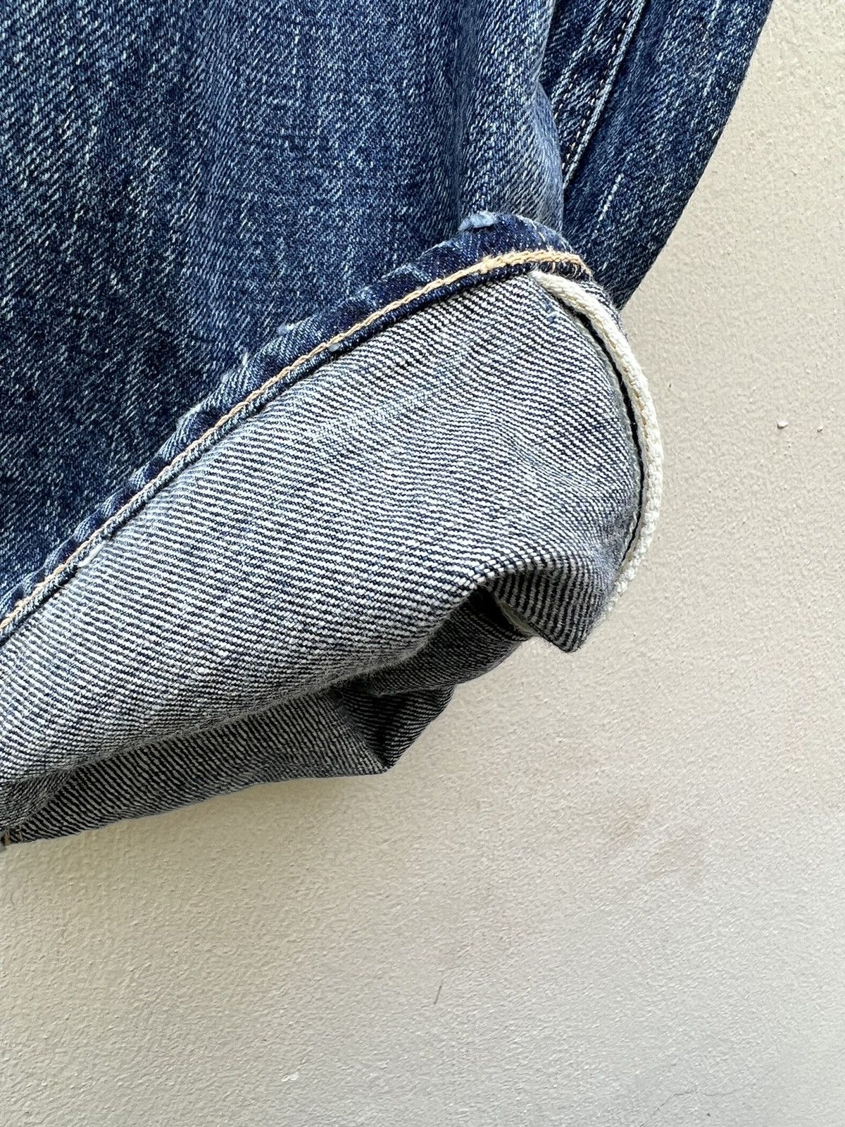 Heller's Cafe 1800s Inspire Warehouse Japan Fade Blue Denim Selvedge Jeans Size US 30 / EU 46 - 12 Thumbnail
