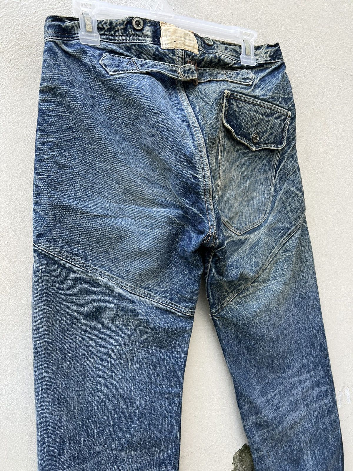Heller's Cafe 1800s Inspire Warehouse Japan Fade Blue Denim Selvedge Jeans Size US 30 / EU 46 - 15 Thumbnail