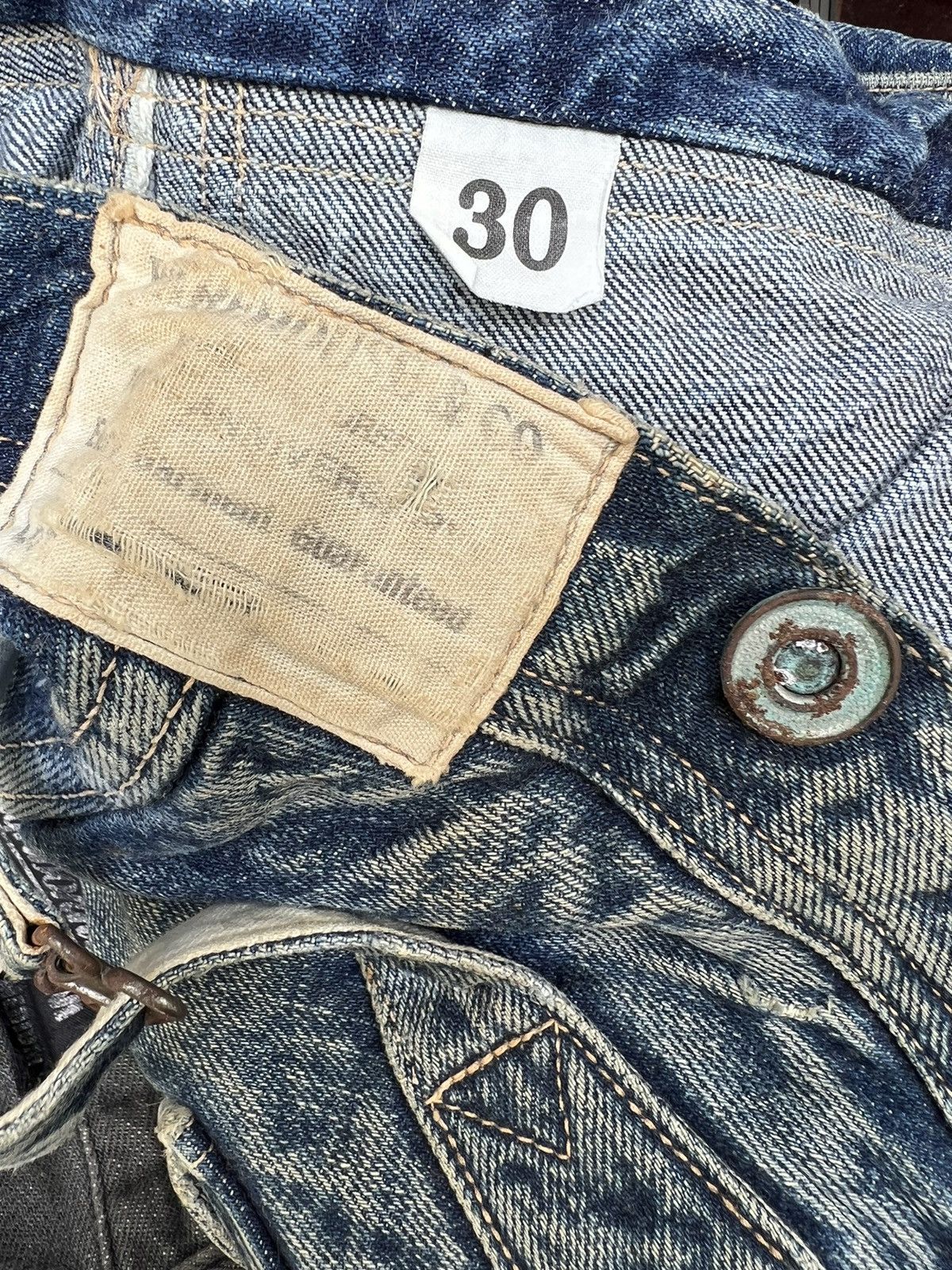 Heller's Cafe 1800s Inspire Warehouse Japan Fade Blue Denim Selvedge Jeans Size US 30 / EU 46 - 21 Thumbnail