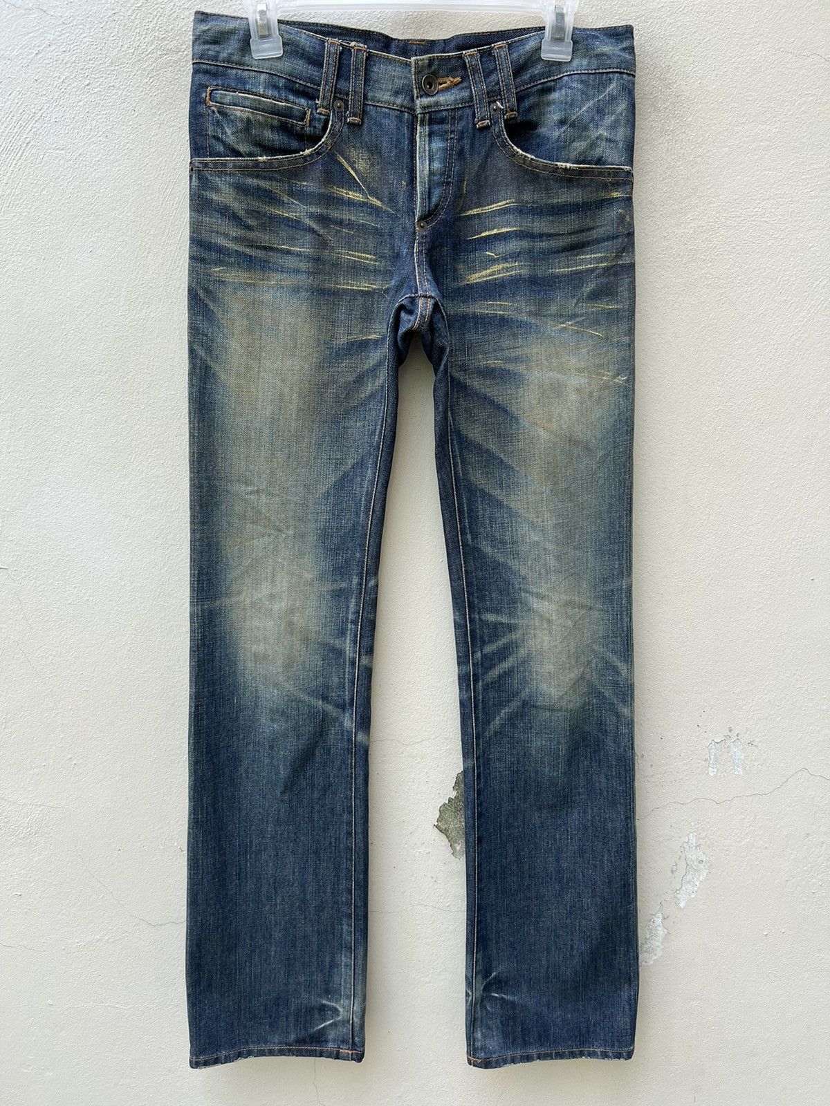BUFFALO BOBS Vintage Buffalo Jeans Japan Waxed Denim Mud Flared Jeans Size US 29 - 6 Thumbnail