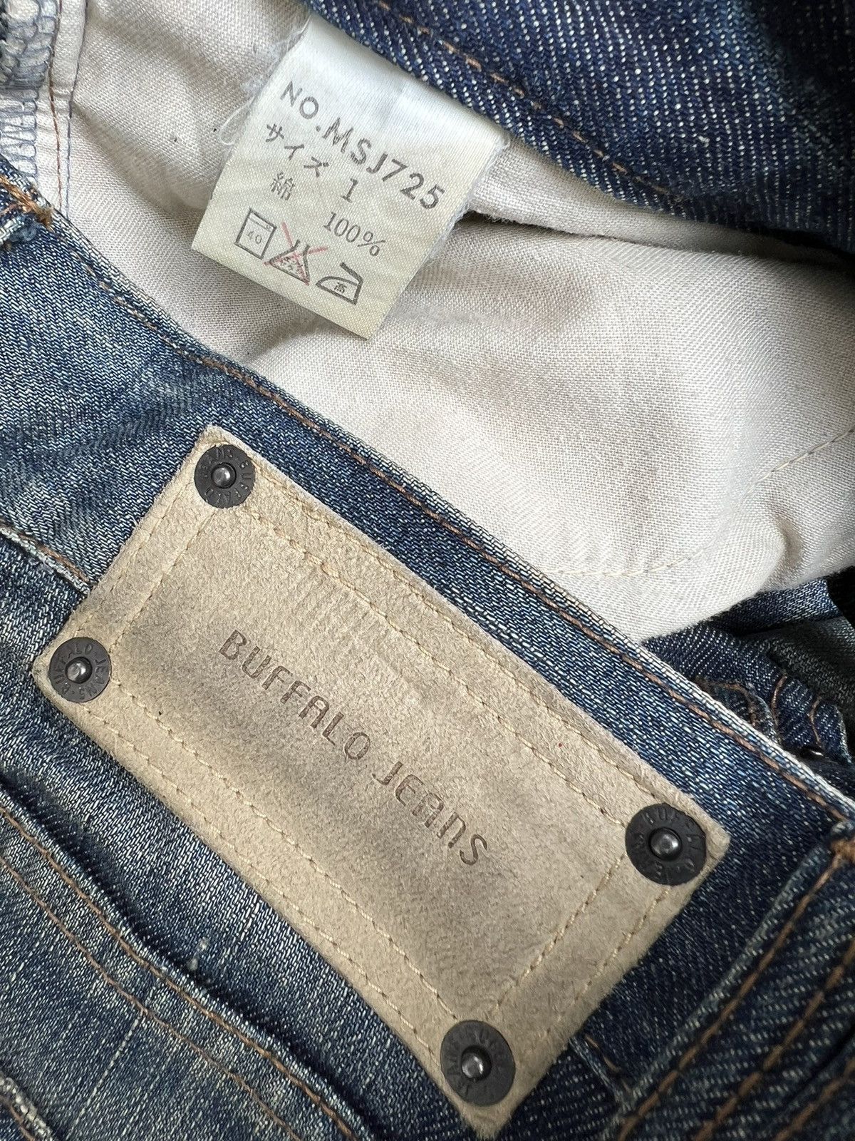 BUFFALO BOBS Vintage Buffalo Jeans Japan Waxed Denim Mud Flared Jeans Size US 29 - 23 Thumbnail