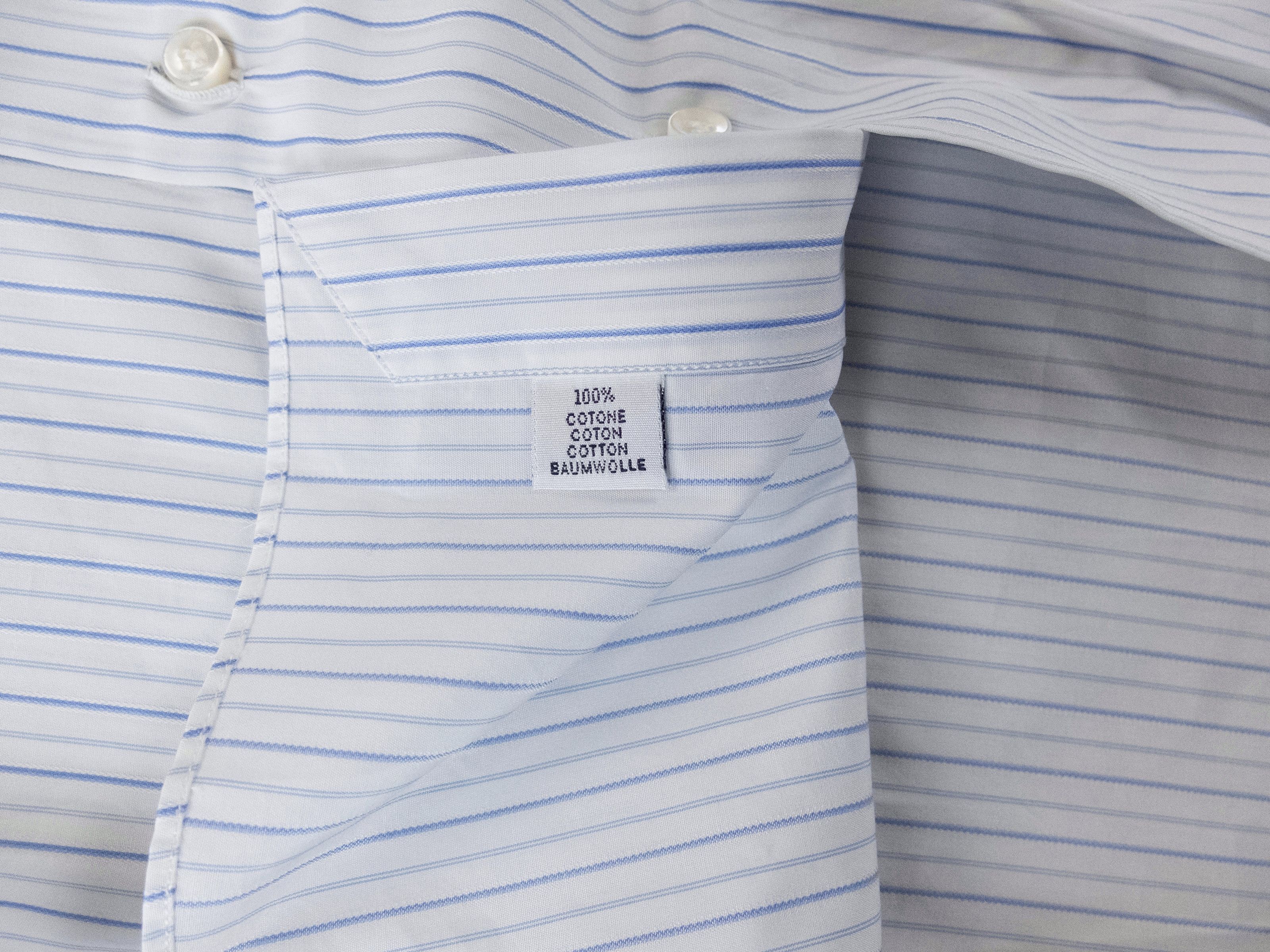 SARTORIO SARTORIO Napoli by Kiton white striped dress shirt 42 16.5 Size US XL / EU 56 / 4 - 4 Thumbnail
