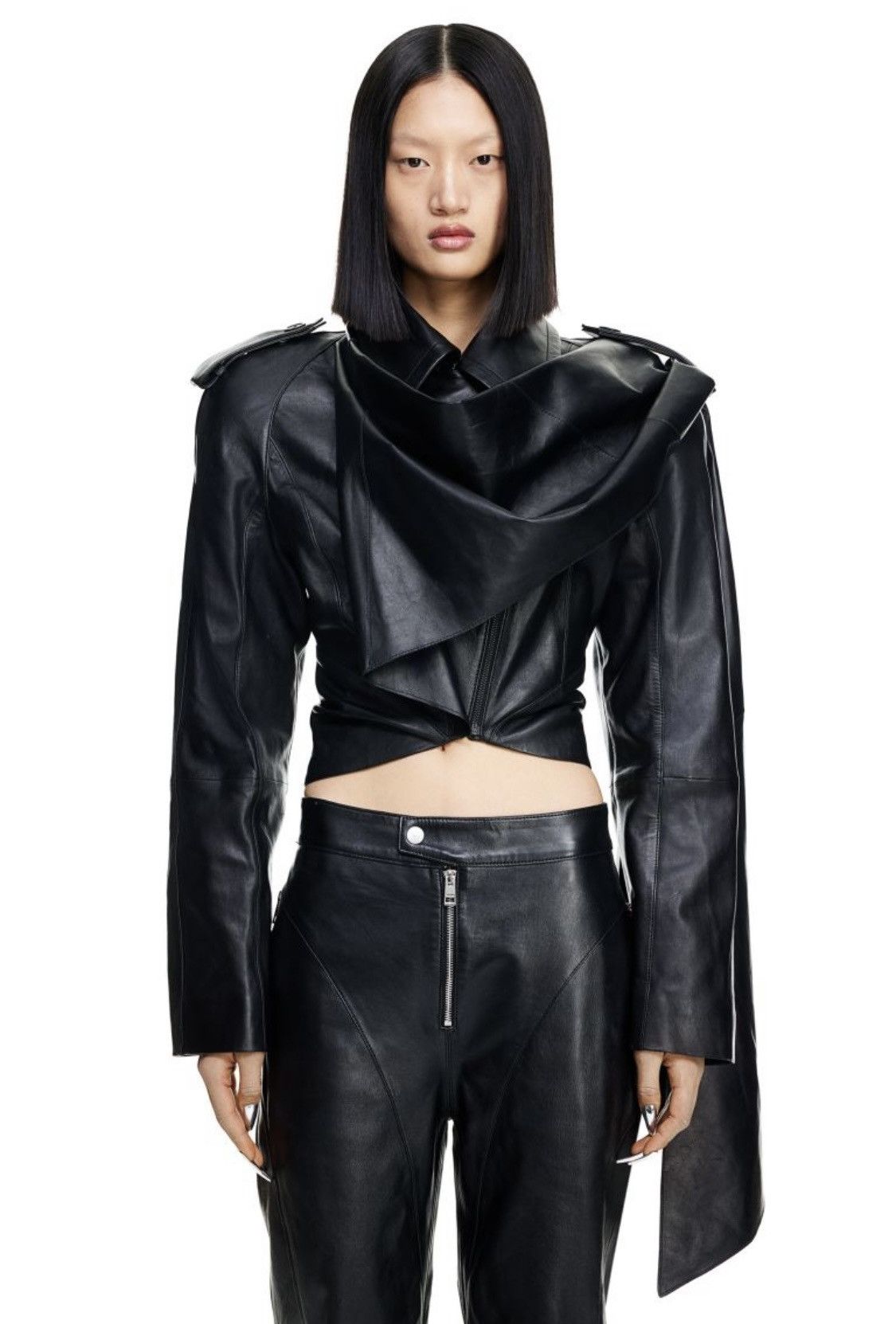 MUGLER 25P6PA03652013RD699 関税送料込 Mugler Large Curve 01 Shoulder Bag | Black | FARFETCH