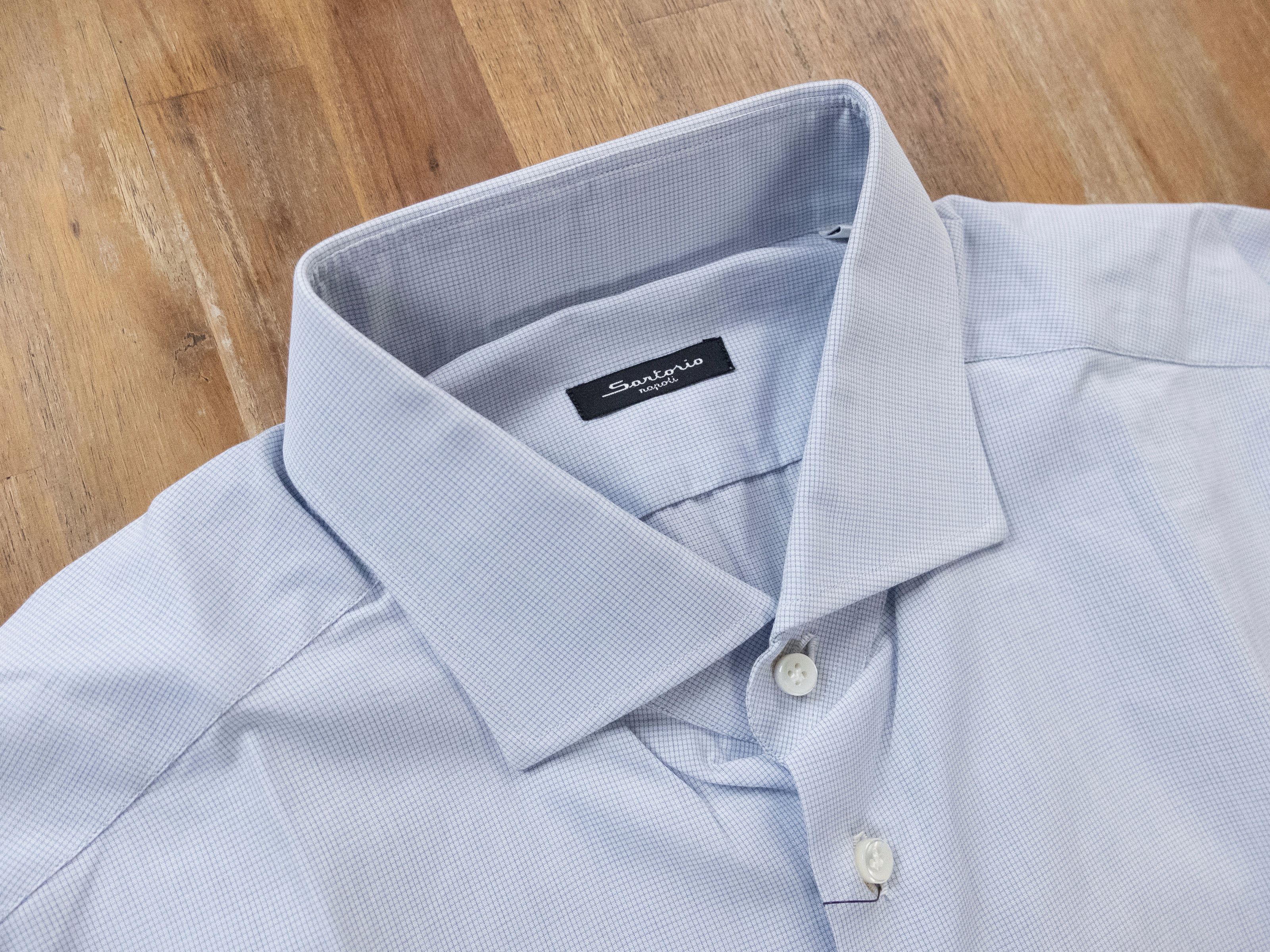 SARTORIO SARTORIO Napoli Kiton white micro check dress shirt 44 17.5 Size US XXL / EU 58 / 5 - 2 Thumbnail