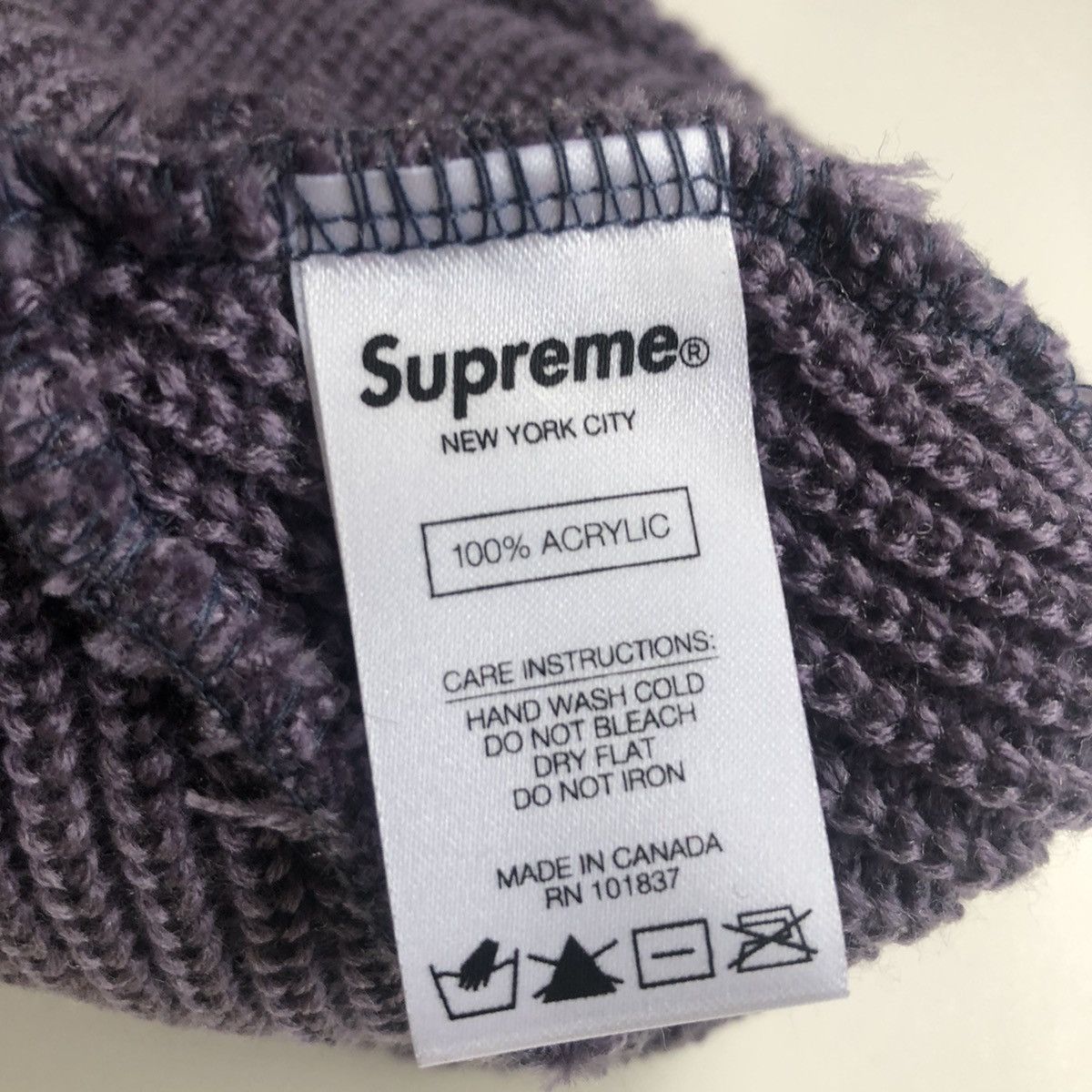 Supreme FW17 Heather Loose Gauge Beanie PURPLE Size ONE SIZE - 3 Thumbnail