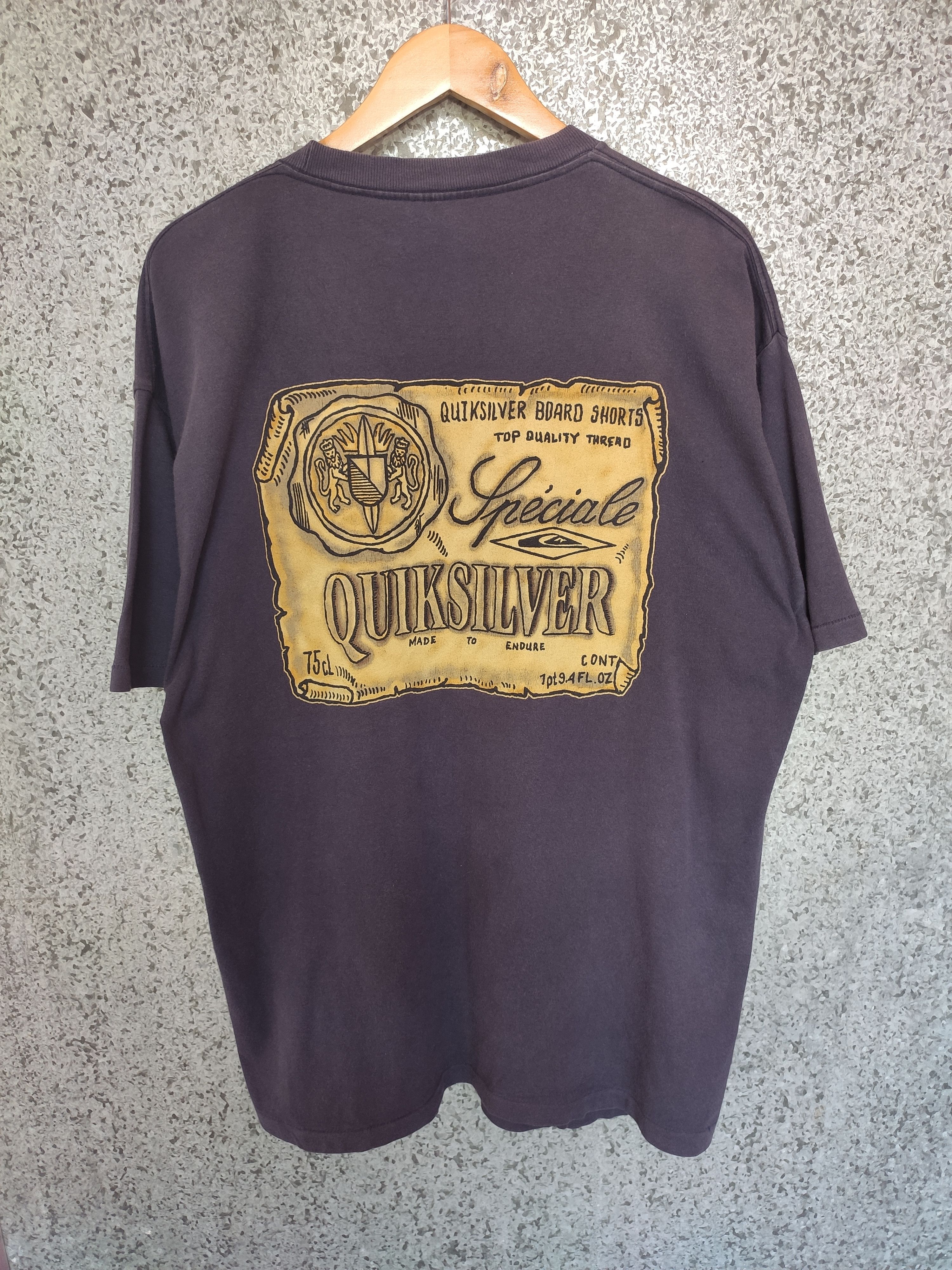Quicksilver 🔥 Vintage 90s Vintage Quicksilver t shirt big logo surfing Size US XL / EU 56 / 4 - 1 Thumbnail