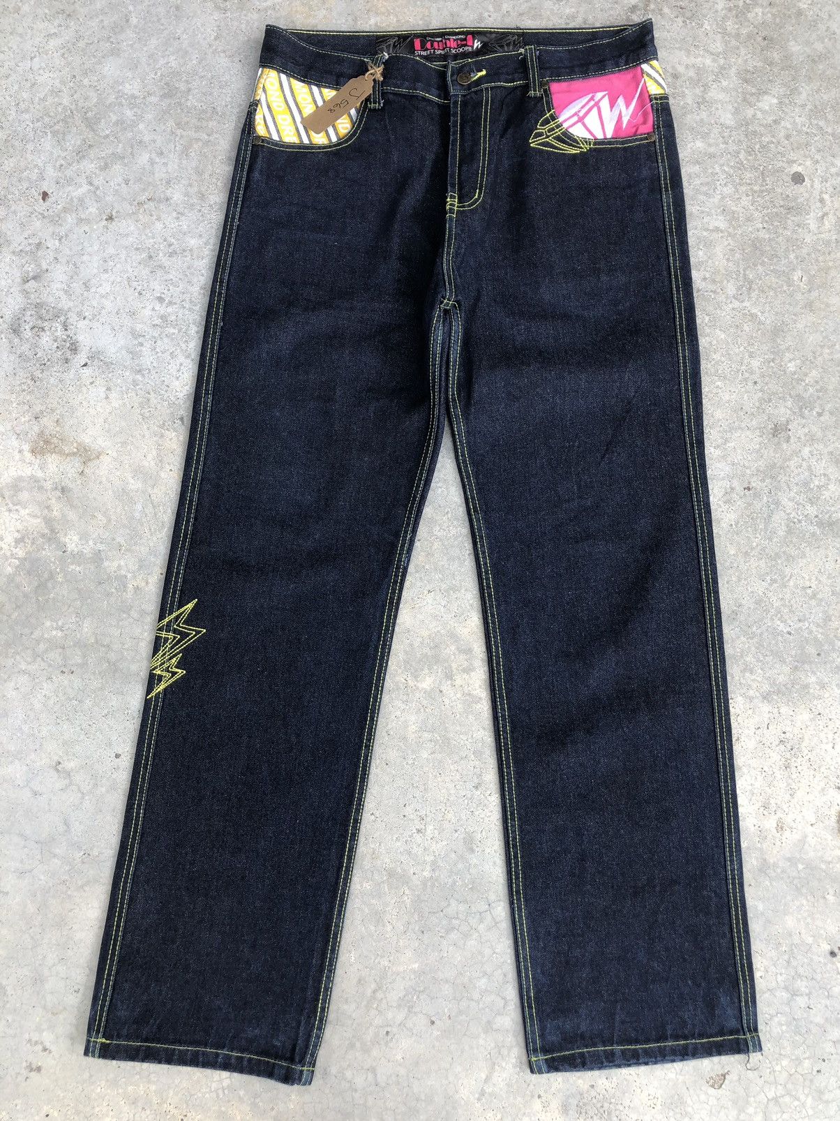 Japanese Brand Japanese Double D Spellout Embroidered Jeans Size US 35 - 2 Thumbnail