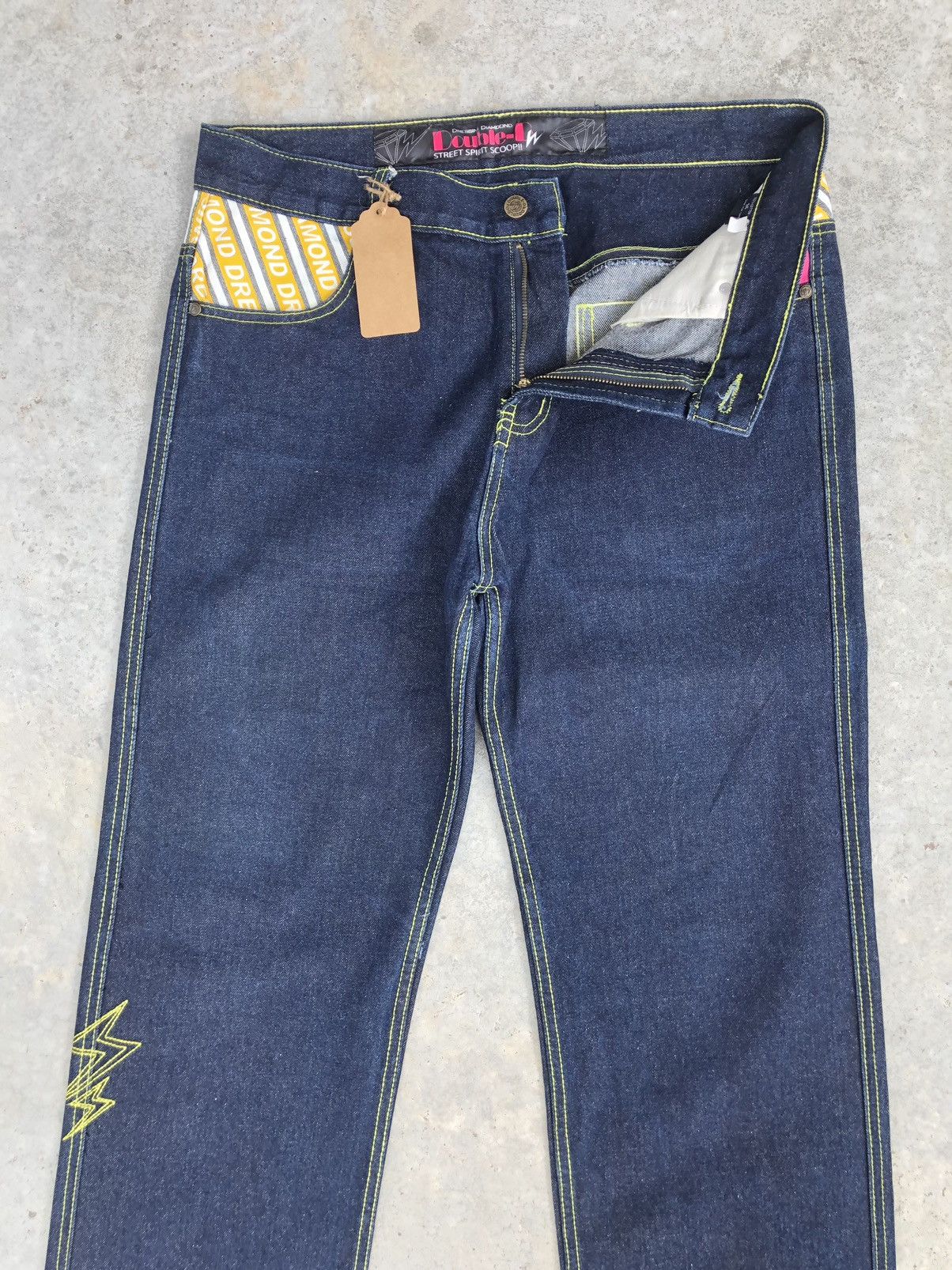 Japanese Brand Japanese Double D Spellout Embroidered Jeans Size US 35 - 3 Thumbnail