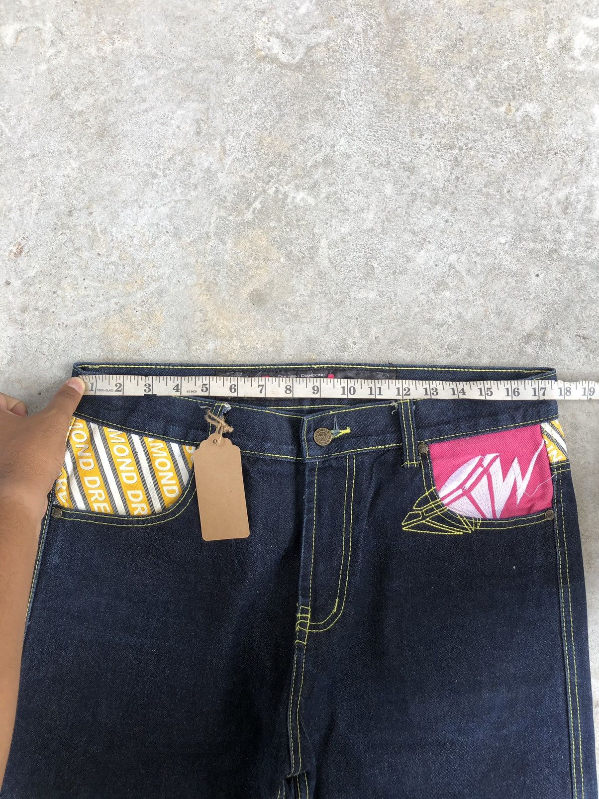Japanese Brand Japanese Double D Spellout Embroidered Jeans Size US 35 - 16 Thumbnail
