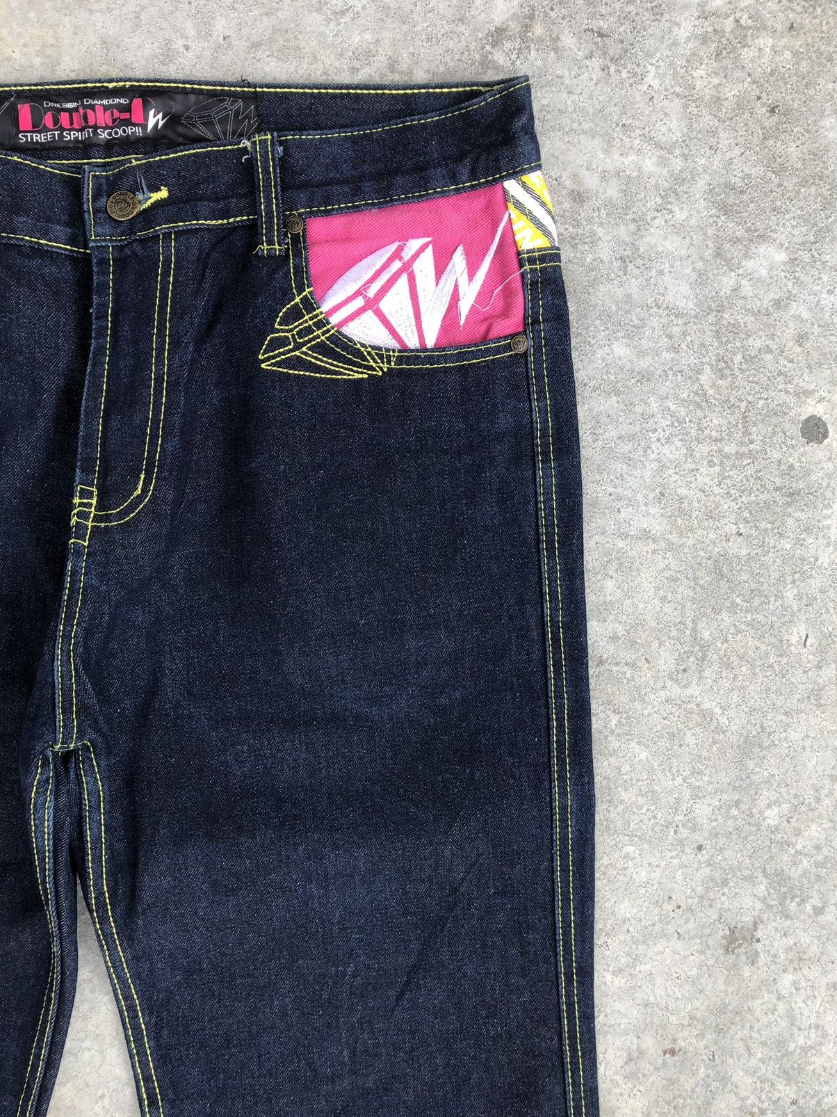 Japanese Brand Japanese Double D Spellout Embroidered Jeans Size US 35 - 5 Thumbnail