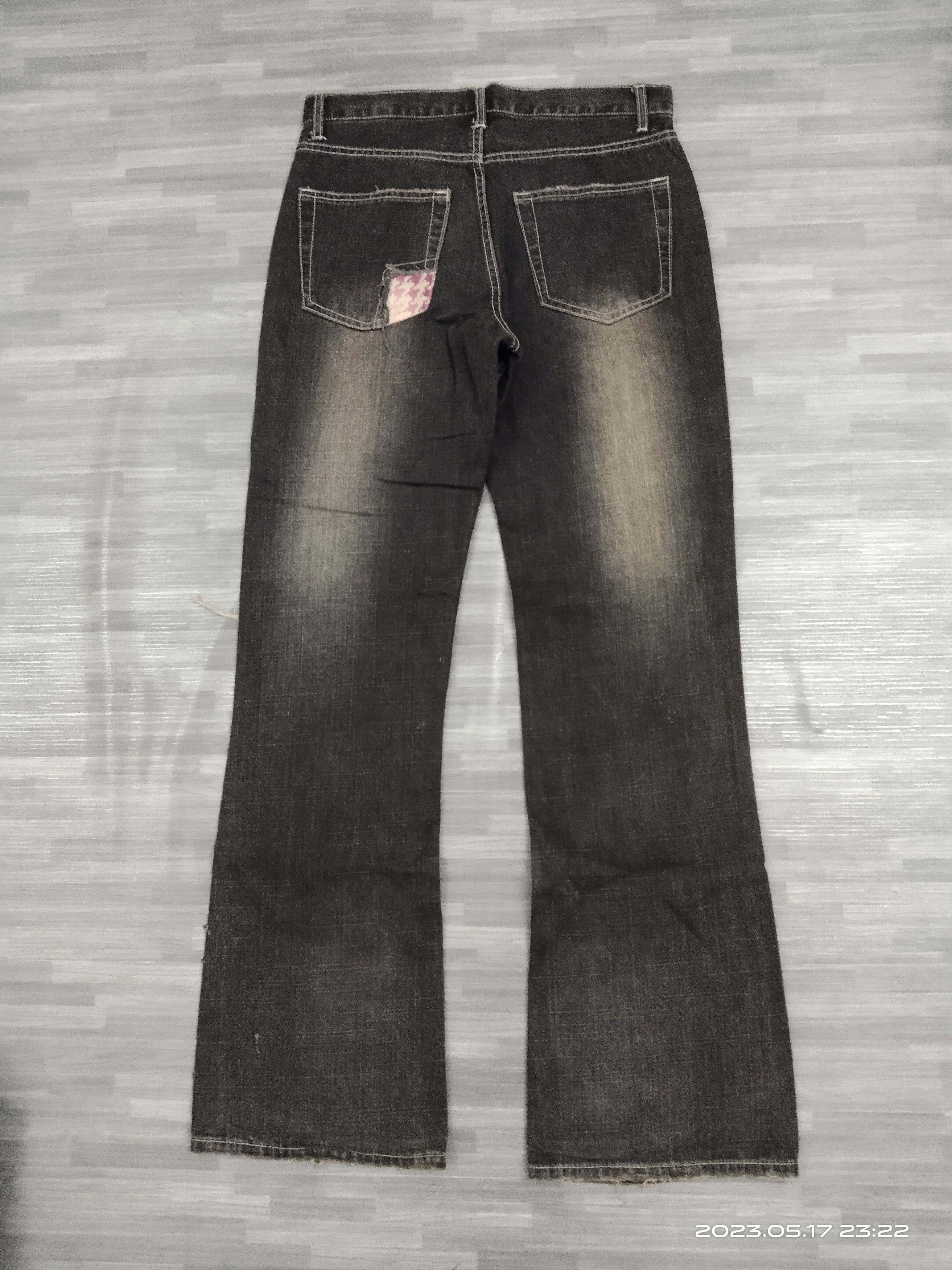 Japanese Brand FLARE SICK RIPED FREEBEAT DIAG DENIM PANTS Size US 31 - 3 Thumbnail